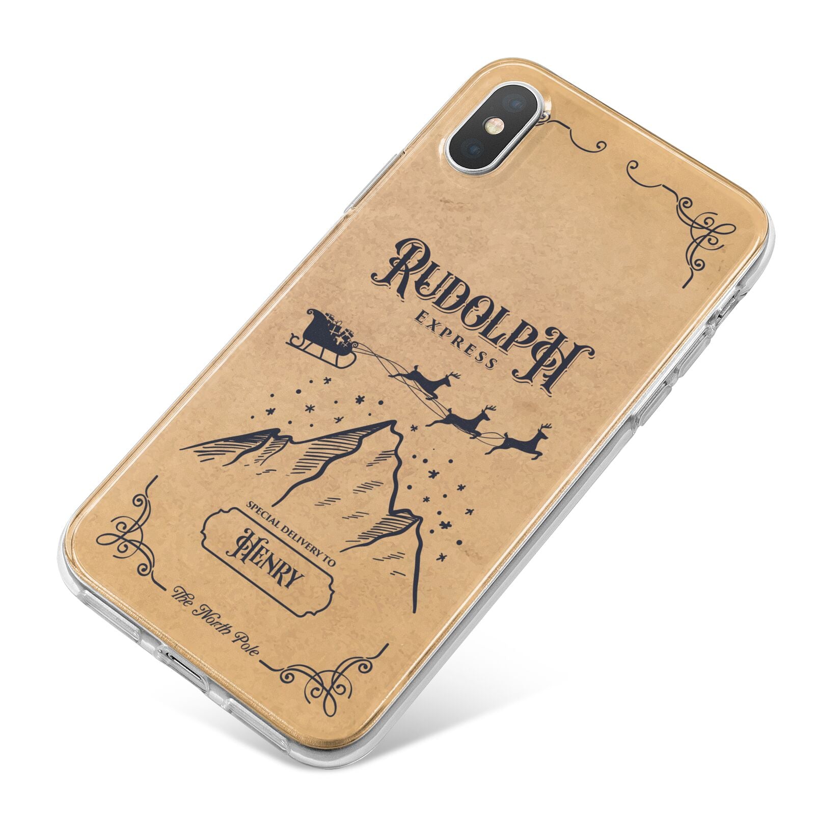 Rudolph Express Custom iPhone X Bumper Case on Silver iPhone