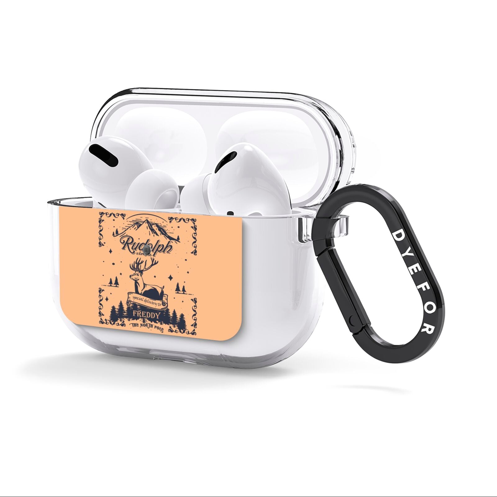 Rudolph Express Personalised AirPods Clear Case 3rd Gen Side Image