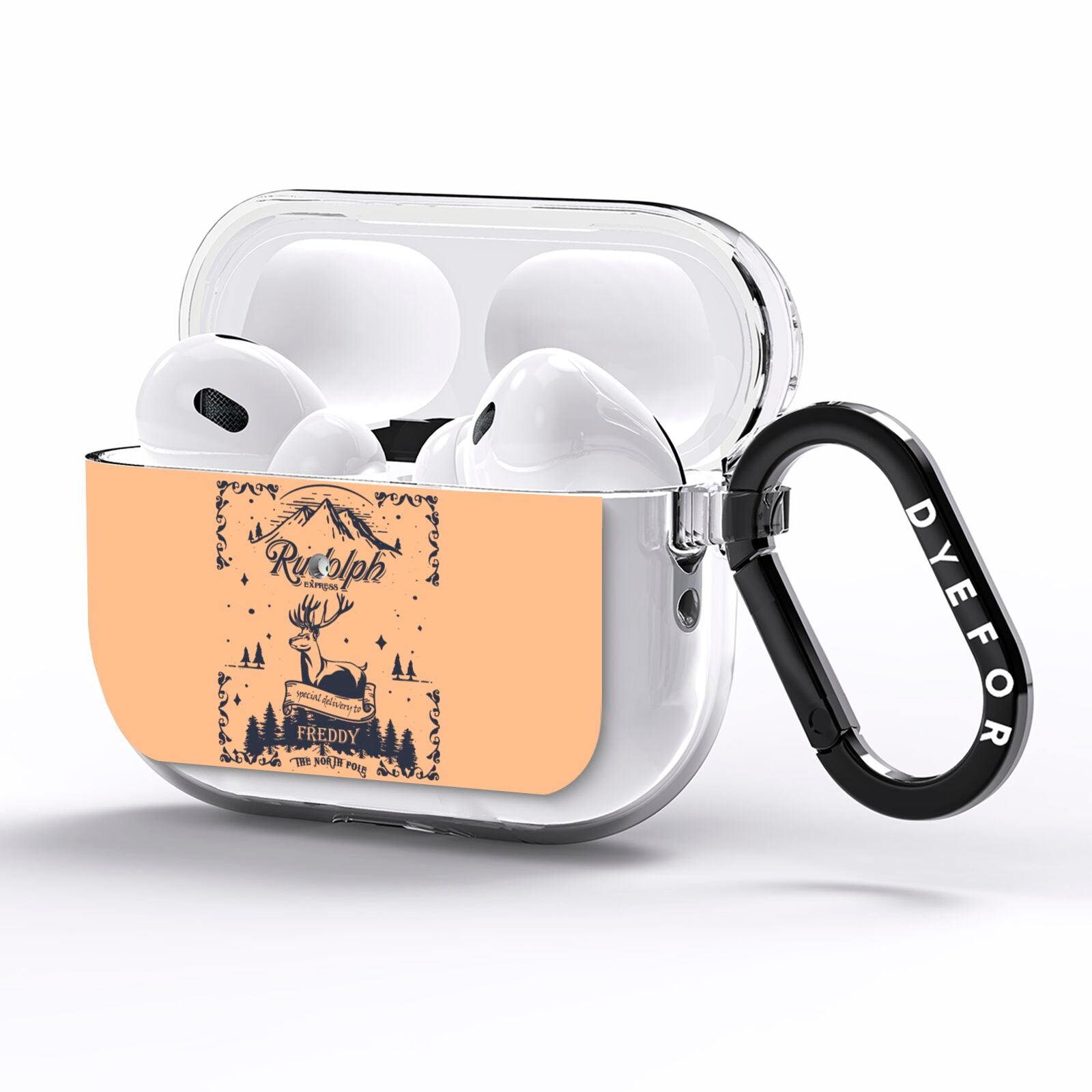 Rudolph Express Personalised AirPods Pro Clear Case Side Image