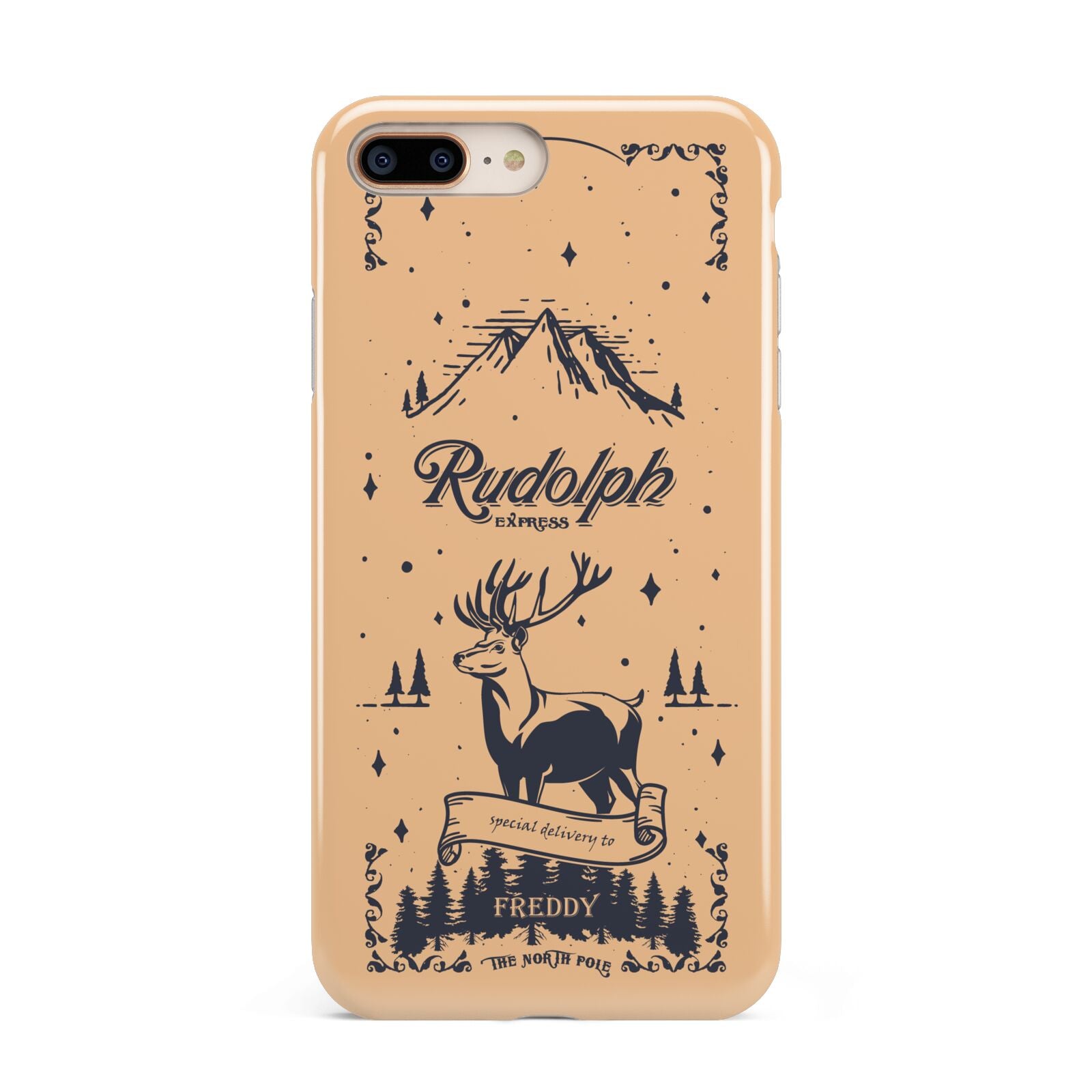 Rudolph Express Personalised Apple iPhone 7 8 Plus 3D Tough Case