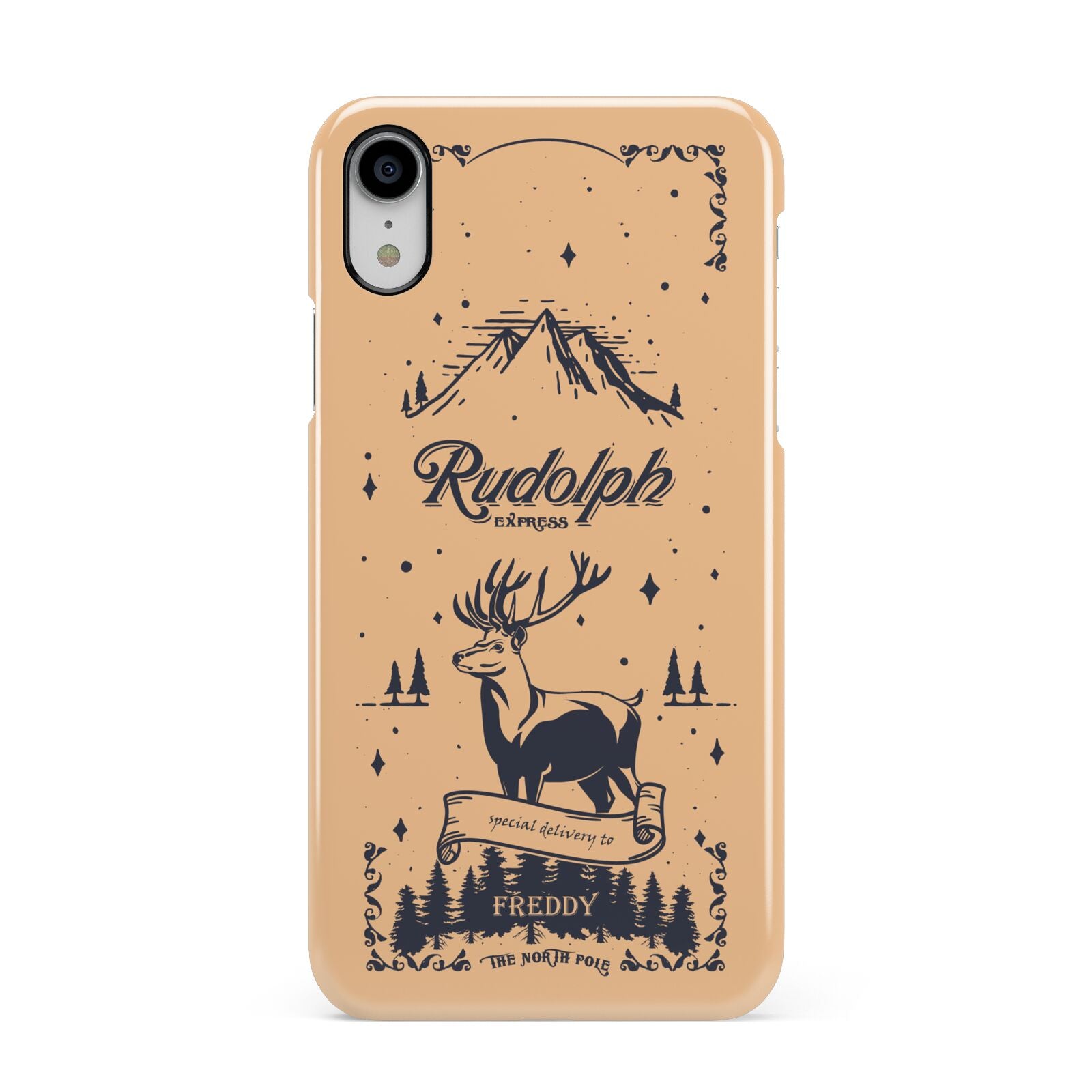 Rudolph Express Personalised Apple iPhone XR White 3D Snap Case