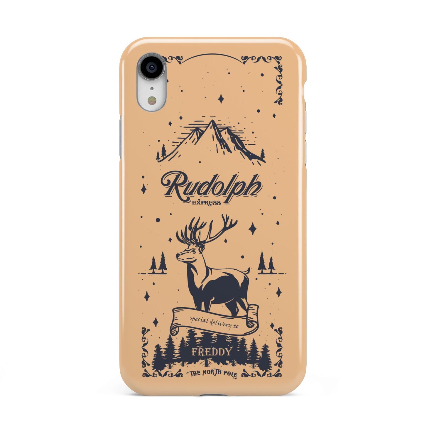 Rudolph Express Personalised Apple iPhone XR White 3D Tough Case