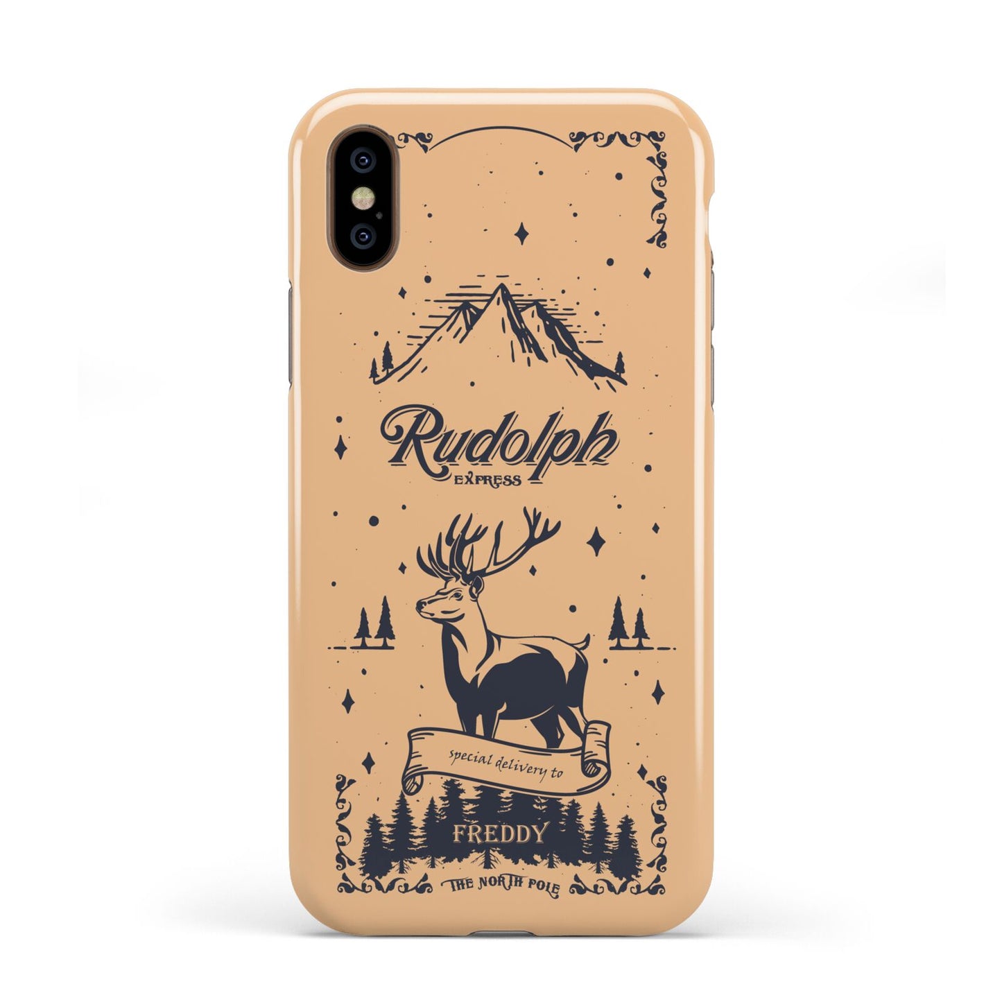 Rudolph Express Personalised Apple iPhone XS 3D Tough