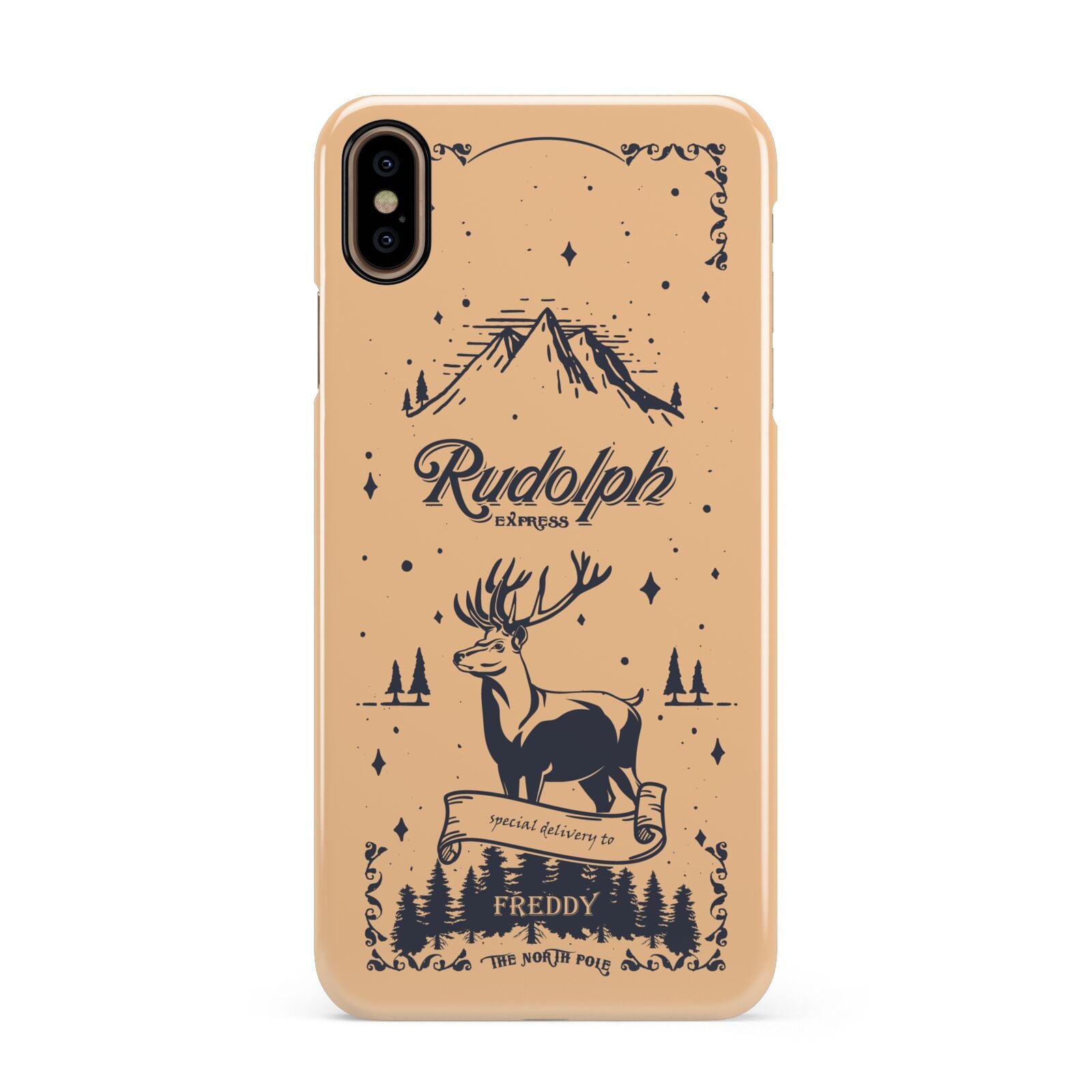 Rudolph Express Personalised Apple iPhone Xs Max 3D Snap Case