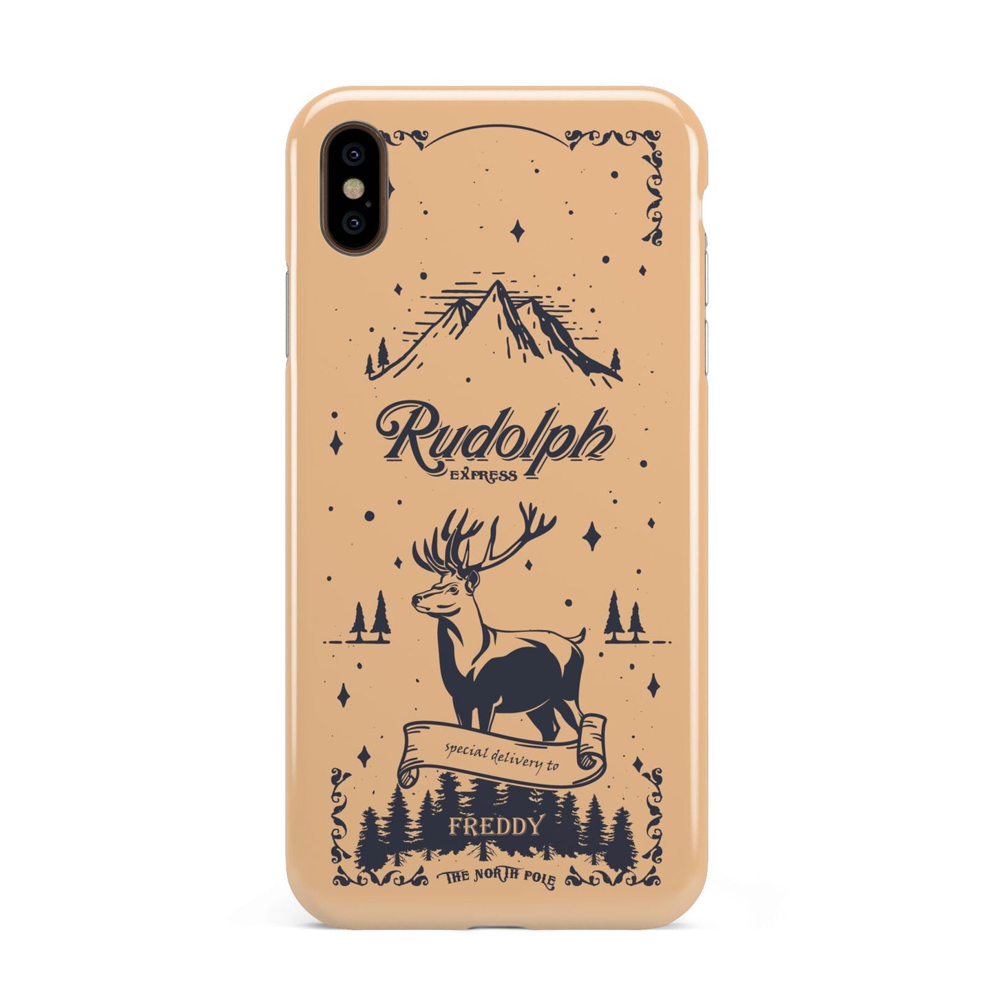 Rudolph Express Personalised Apple iPhone Xs Max 3D Tough Case