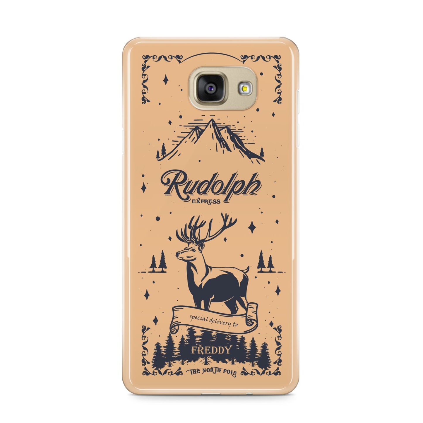 Rudolph Express Personalised Samsung Galaxy A9 2016 Case on gold phone