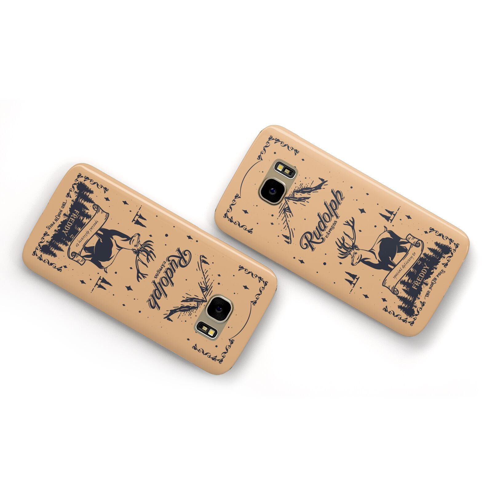 Rudolph Express Personalised Samsung Galaxy Case Flat Overview