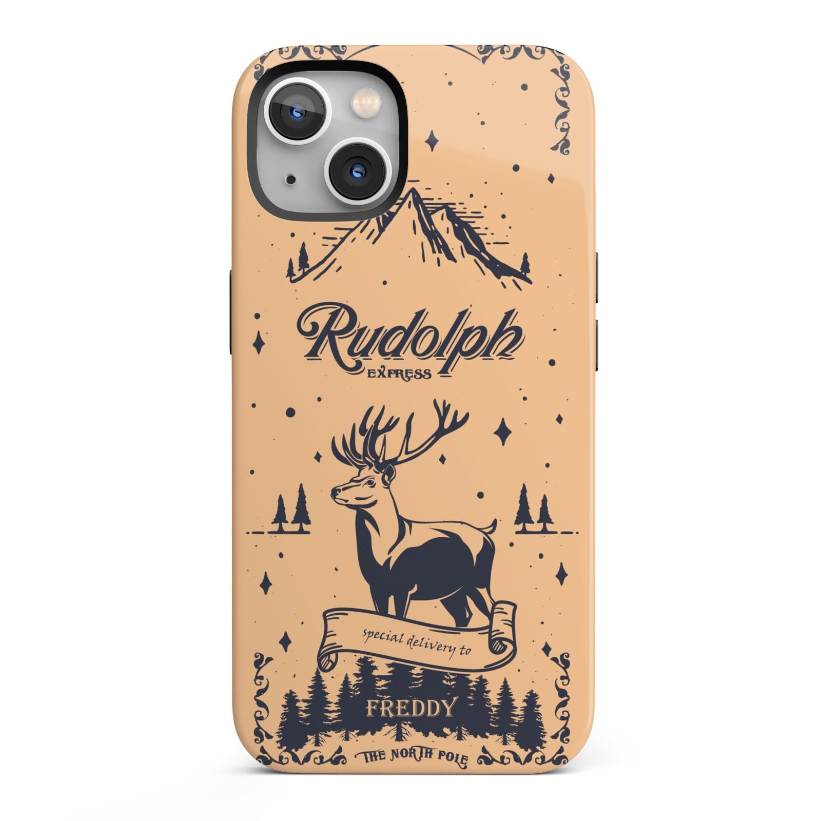 Rudolph Express Personalised iPhone 13 Full Wrap 3D Tough Case