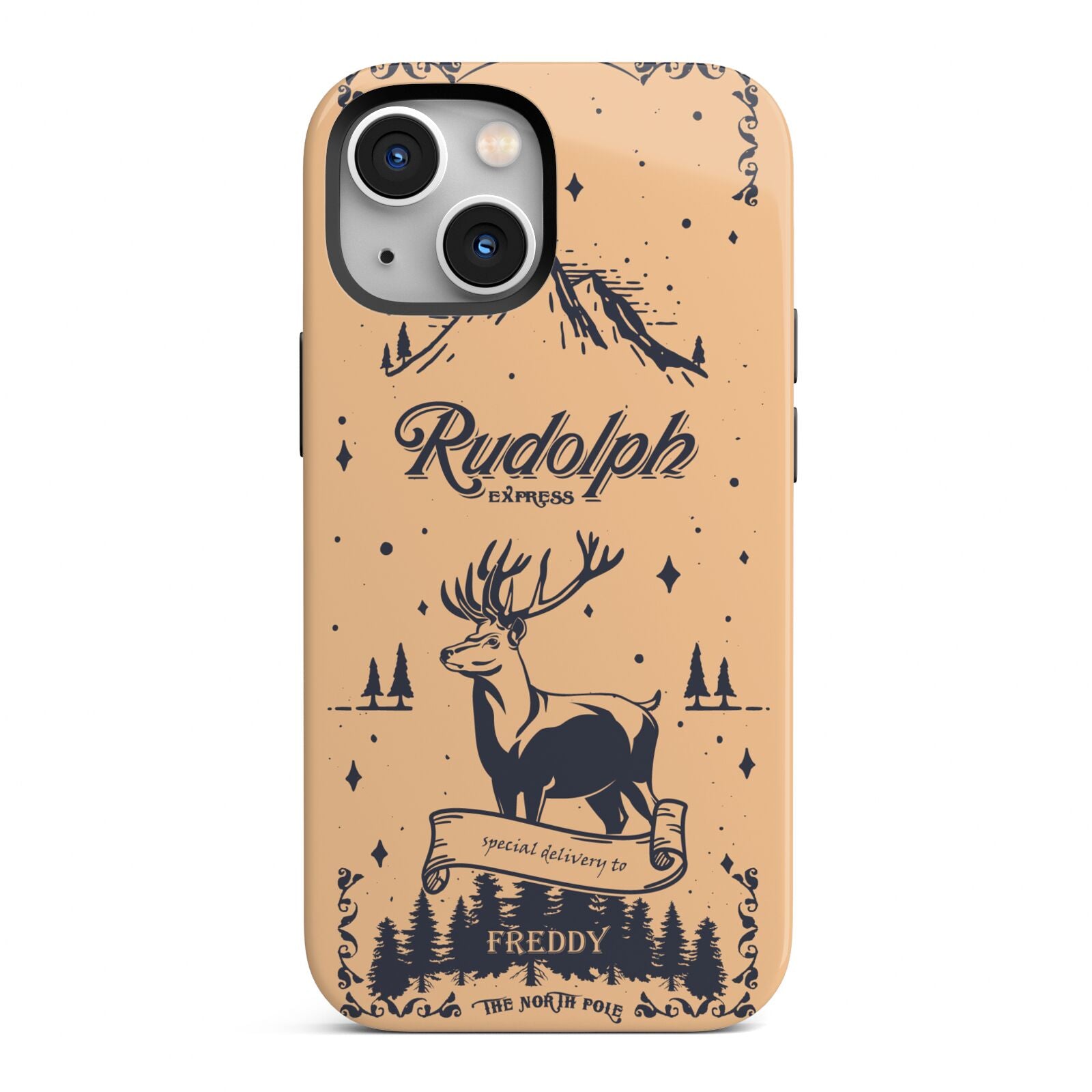 Rudolph Express Personalised iPhone 13 Mini Full Wrap 3D Tough Case