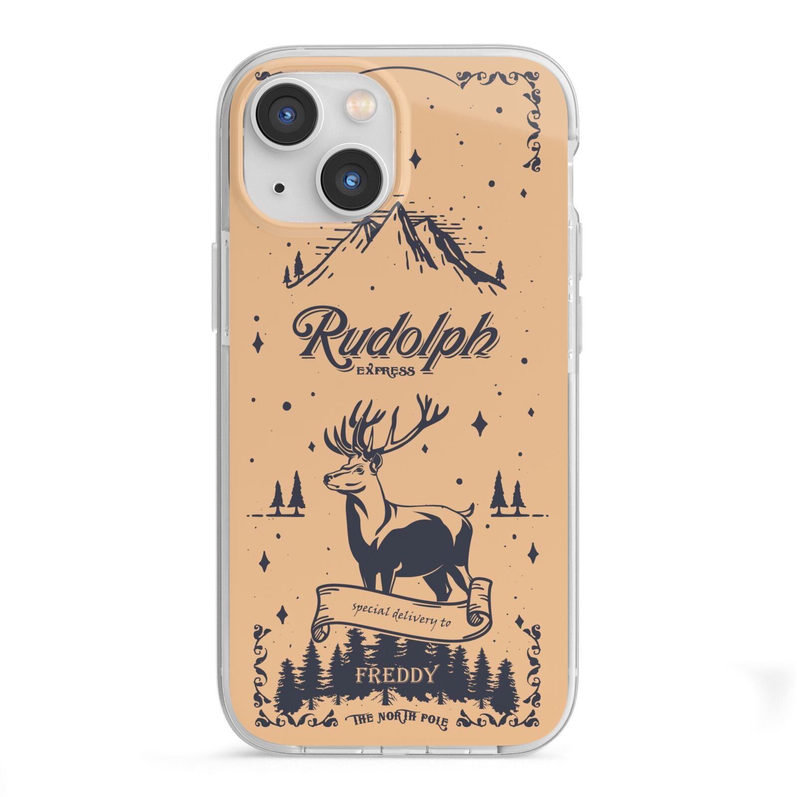 Rudolph Express Personalised iPhone 13 Mini TPU Impact Case with White Edges