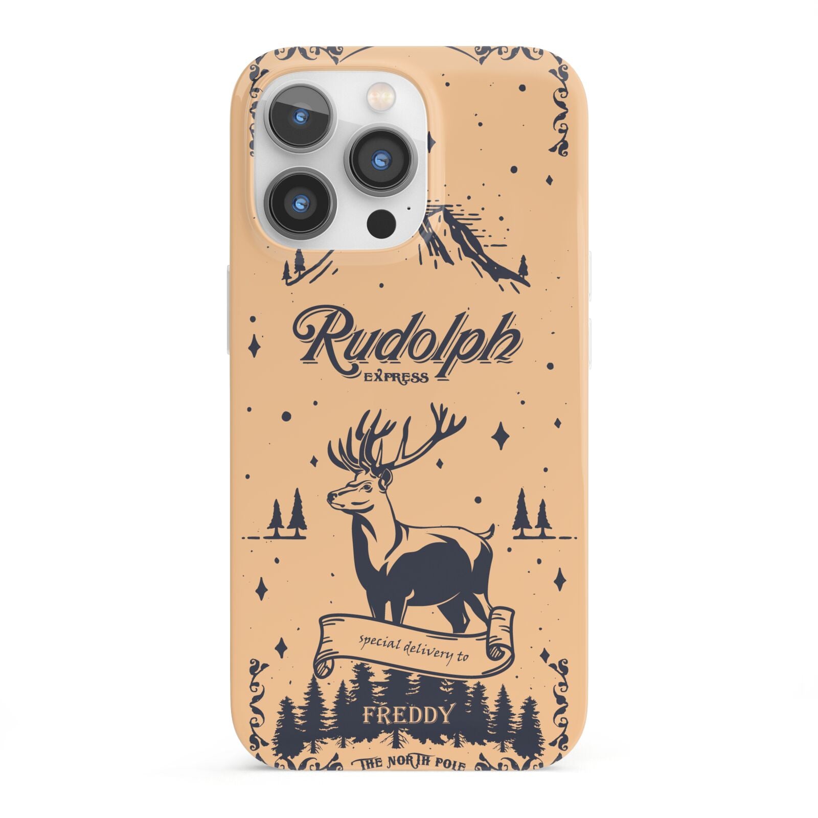 Rudolph Express Personalised iPhone 13 Pro Full Wrap 3D Snap Case