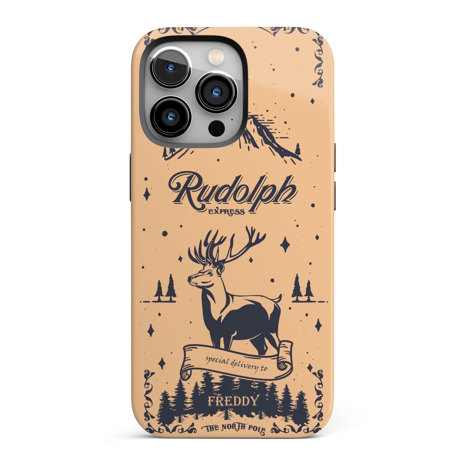 Rudolph Express Personalised iPhone 13 Pro Full Wrap 3D Tough Case