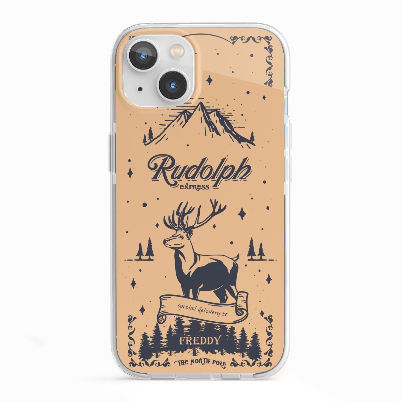 Rudolph Express Personalised iPhone 13 TPU Impact Case with White Edges