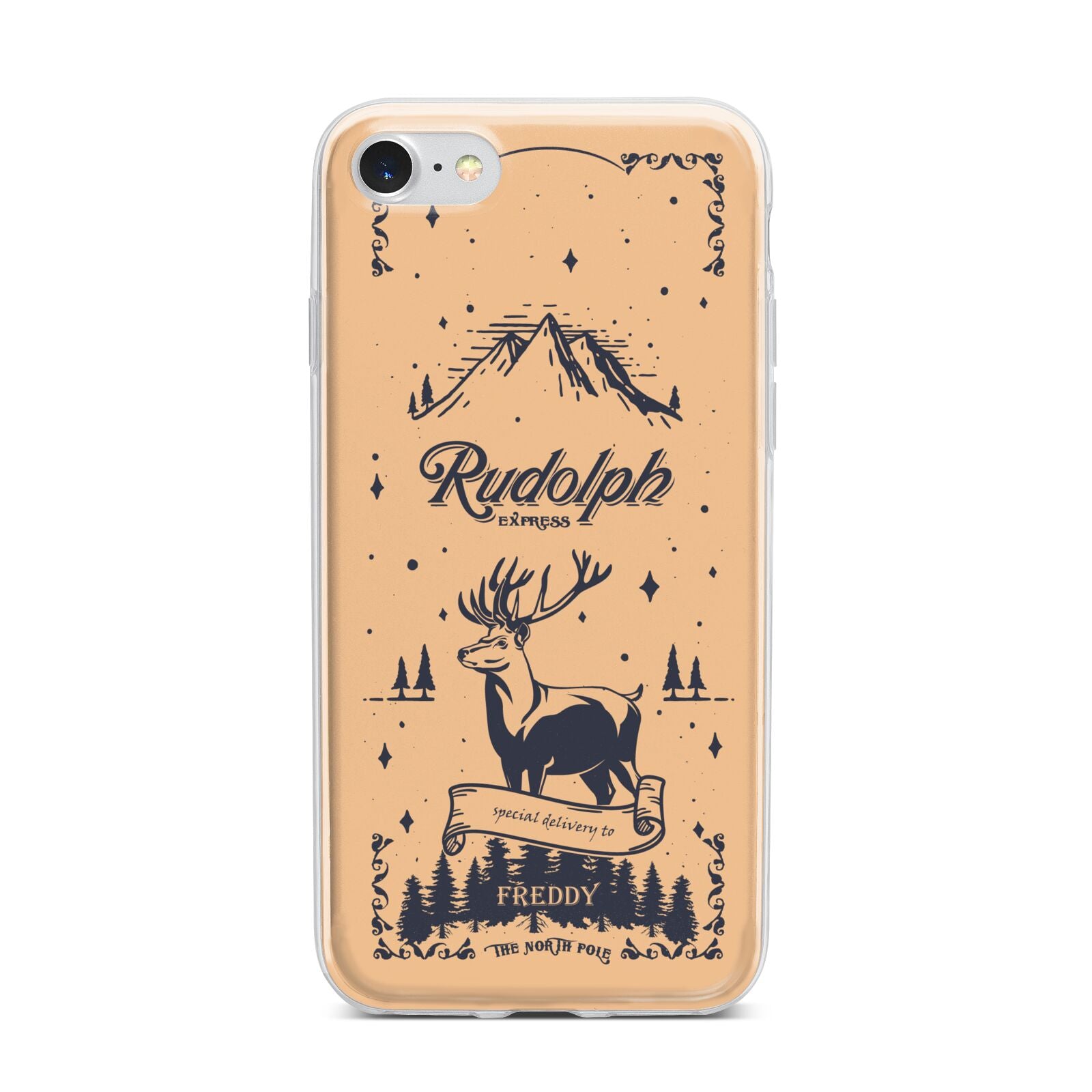 Rudolph Express Personalised iPhone 7 Bumper Case on Silver iPhone