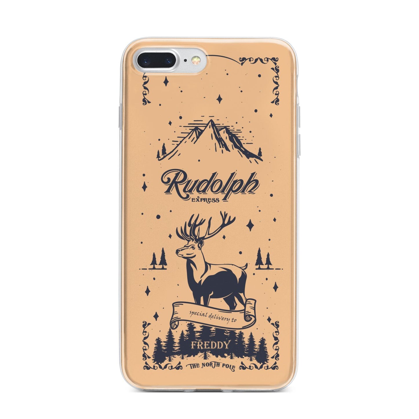 Rudolph Express Personalised iPhone 7 Plus Bumper Case on Silver iPhone