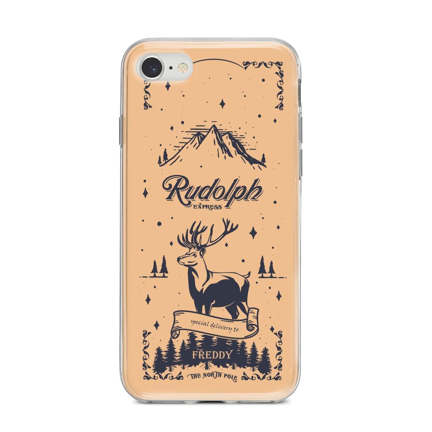 Rudolph Express Personalised iPhone 8 Bumper Case on Silver iPhone