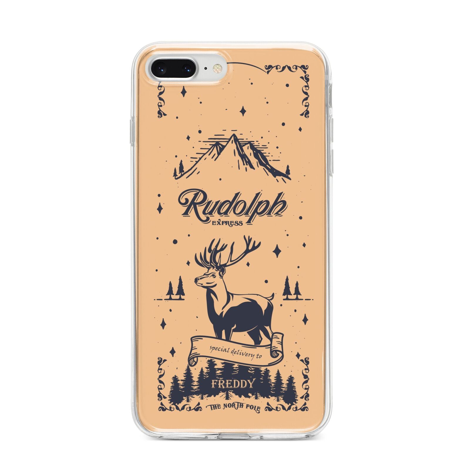 Rudolph Express Personalised iPhone 8 Plus Bumper Case on Silver iPhone