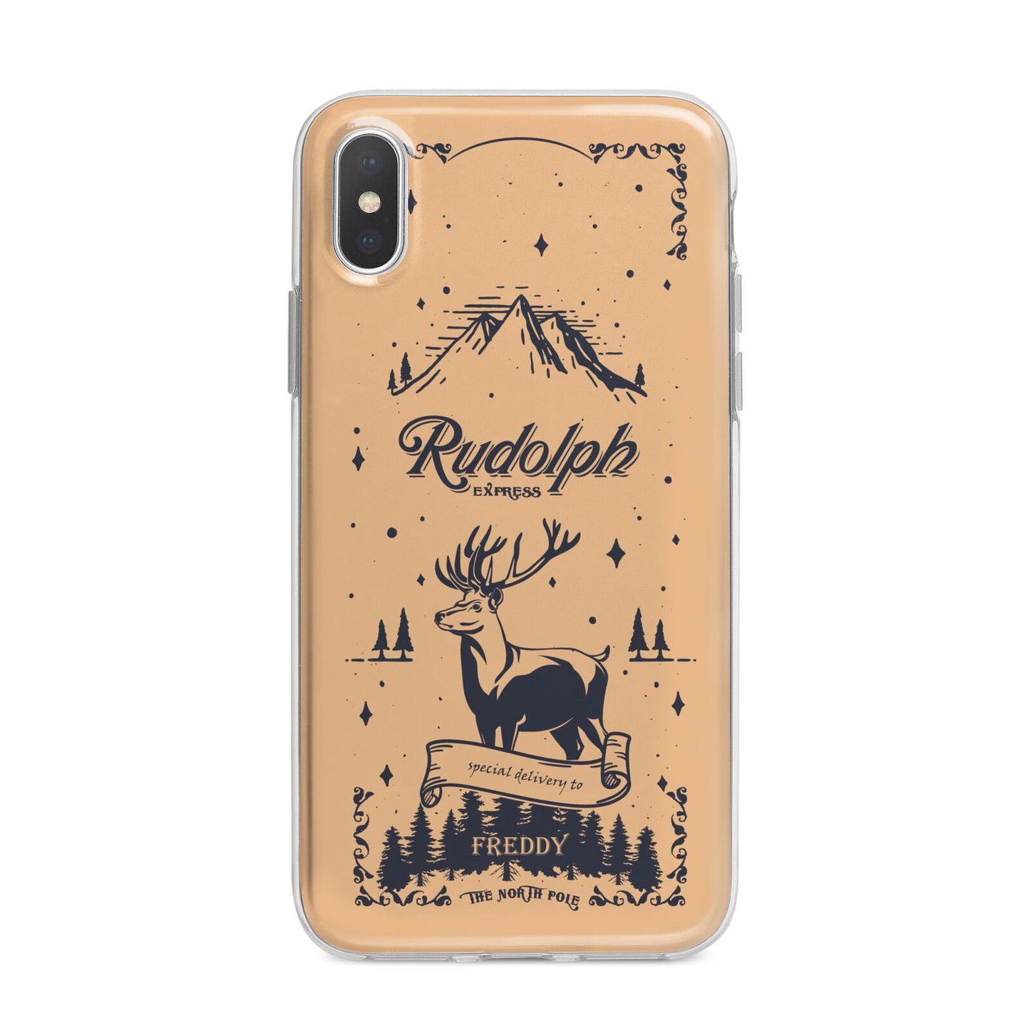 Rudolph Express Personalised iPhone X Bumper Case on Silver iPhone Alternative Image 1