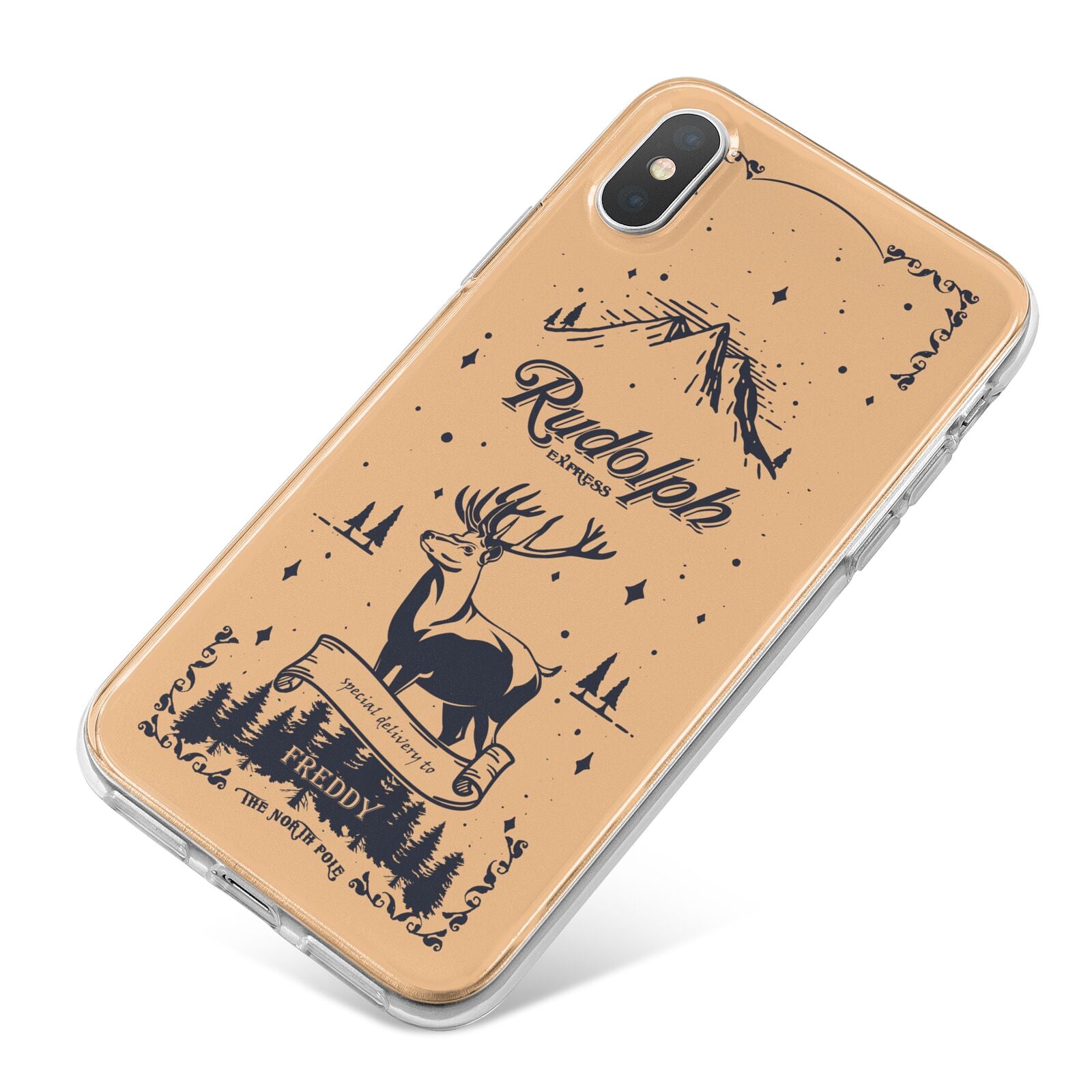 Rudolph Express Personalised iPhone X Bumper Case on Silver iPhone