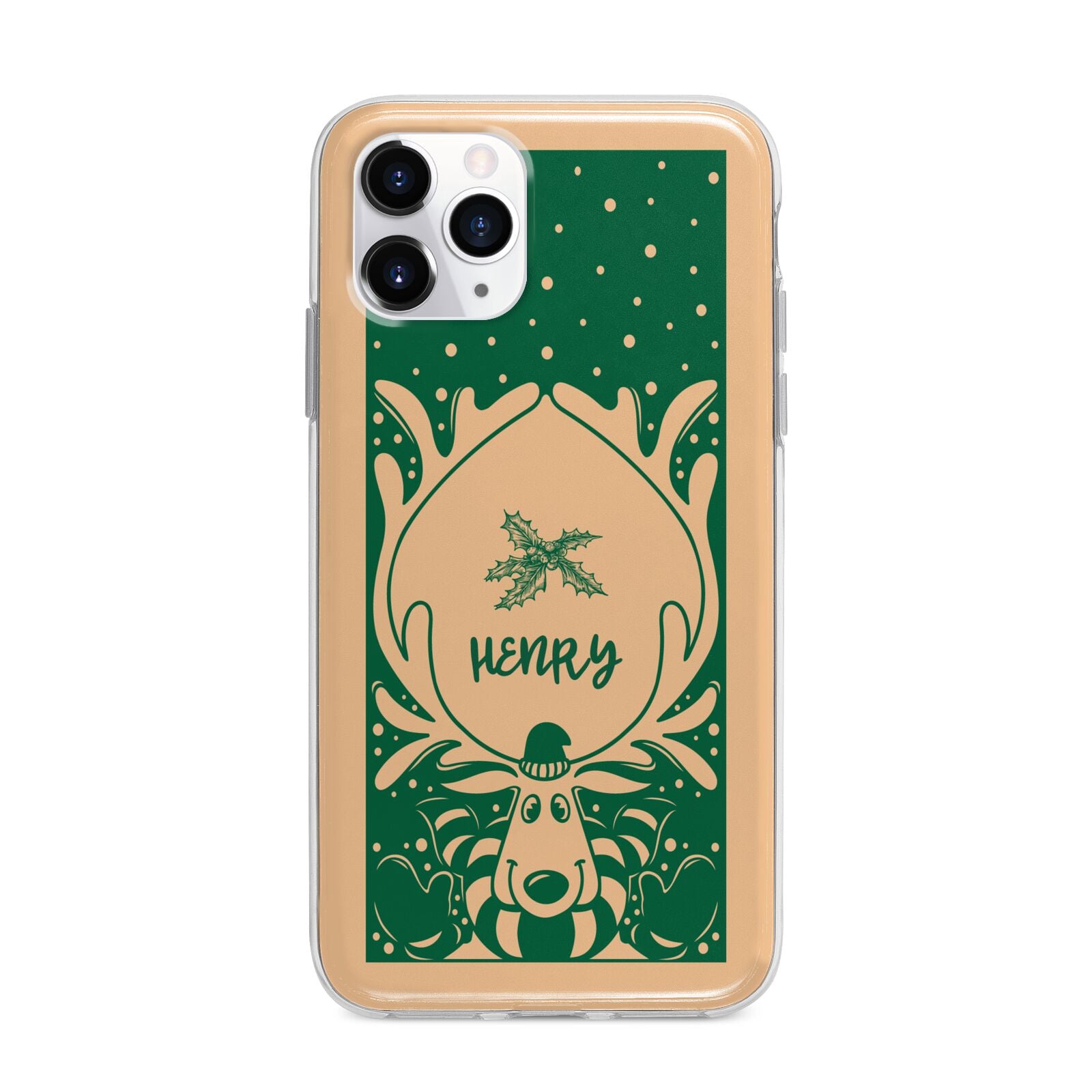 Rudolph Personalised Apple iPhone 11 Pro in Silver with Bumper Case