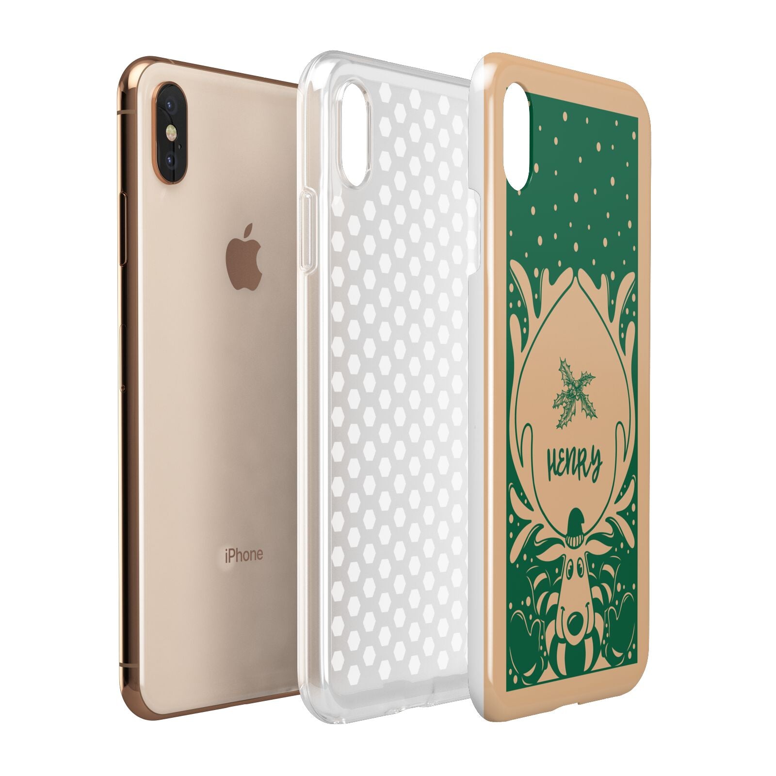 Rudolph Personalised Apple iPhone Xs Max 3D Tough Case Expanded View