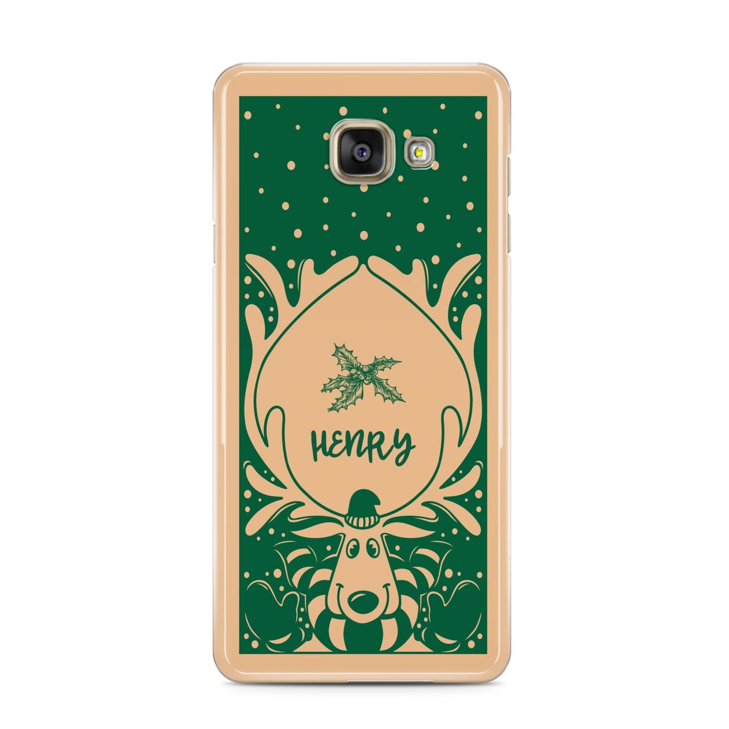 Rudolph Personalised Samsung Galaxy A3 2016 Case on gold phone