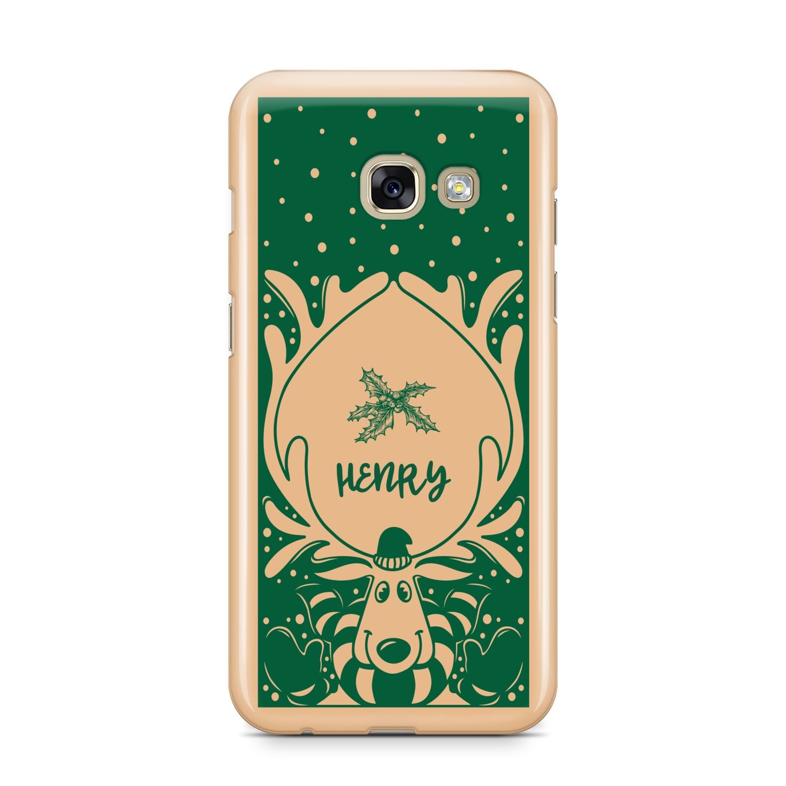 Rudolph Personalised Samsung Galaxy A3 2017 Case on gold phone