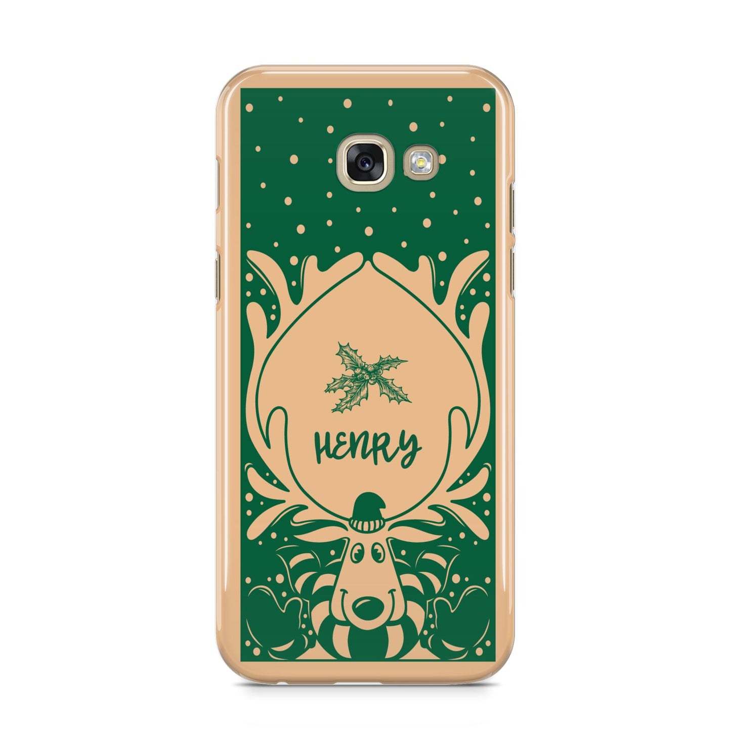 Rudolph Personalised Samsung Galaxy A5 2017 Case on gold phone