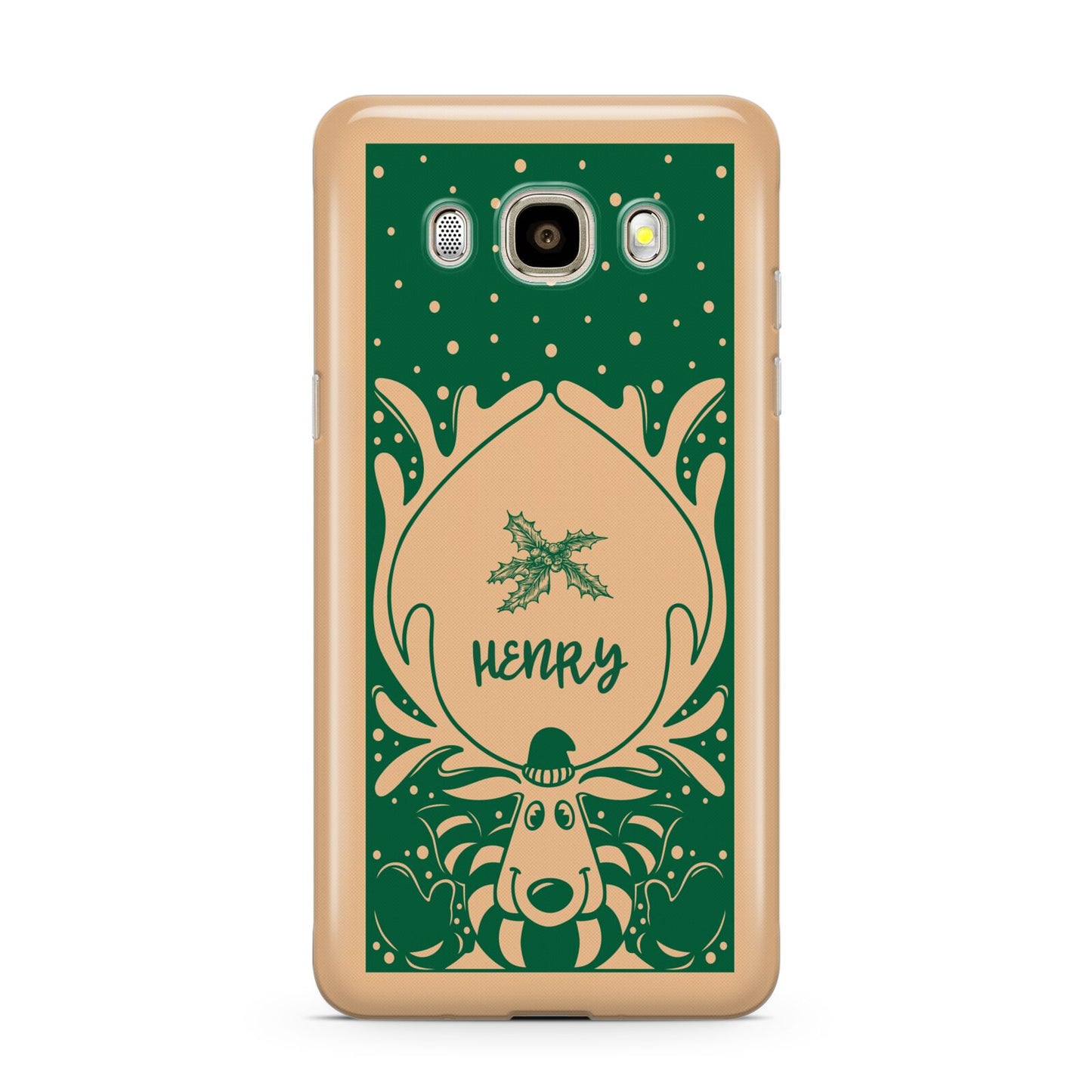 Rudolph Personalised Samsung Galaxy J7 2016 Case on gold phone