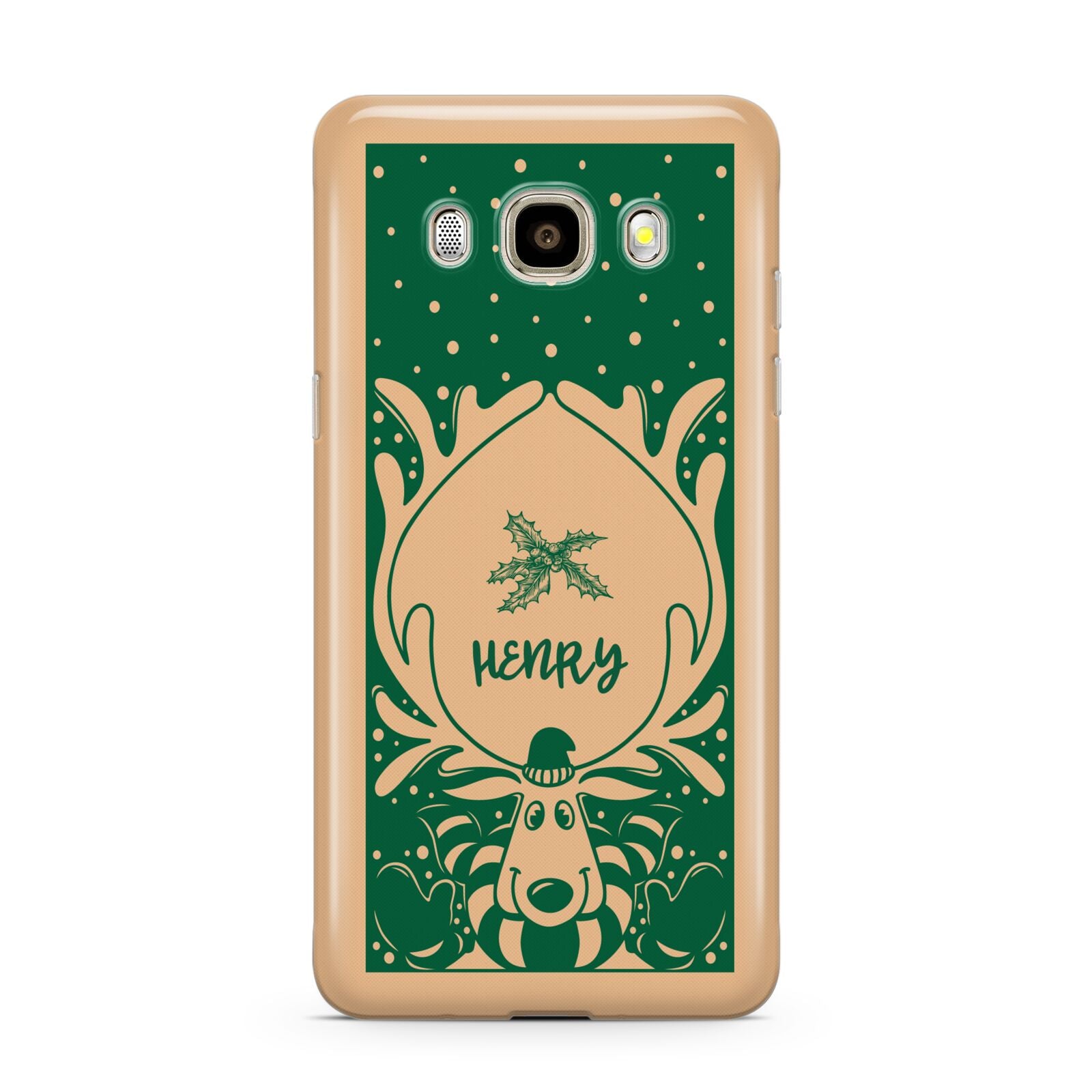 Rudolph Personalised Samsung Galaxy J7 2016 Case on gold phone