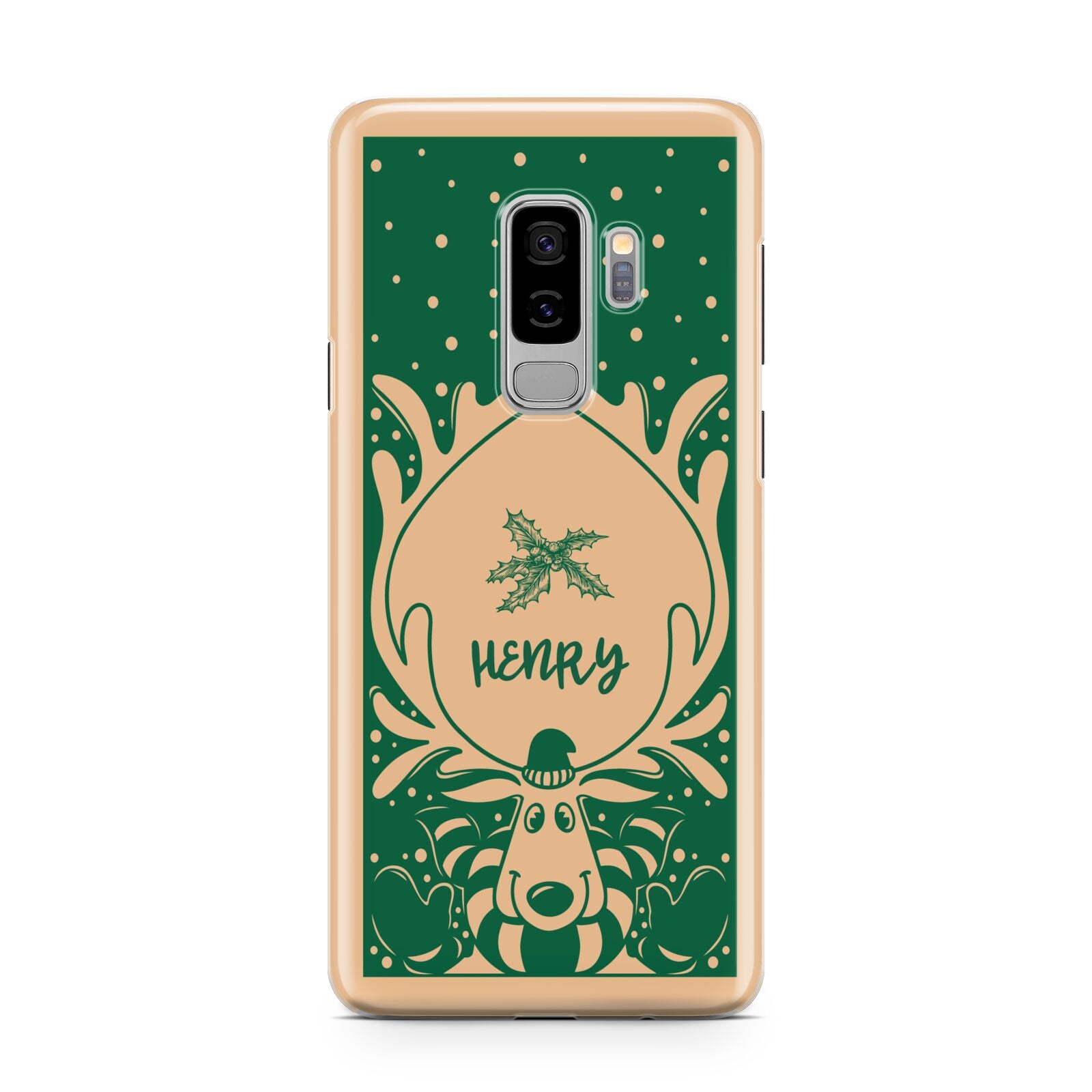 Rudolph Personalised Samsung Galaxy S9 Plus Case on Silver phone