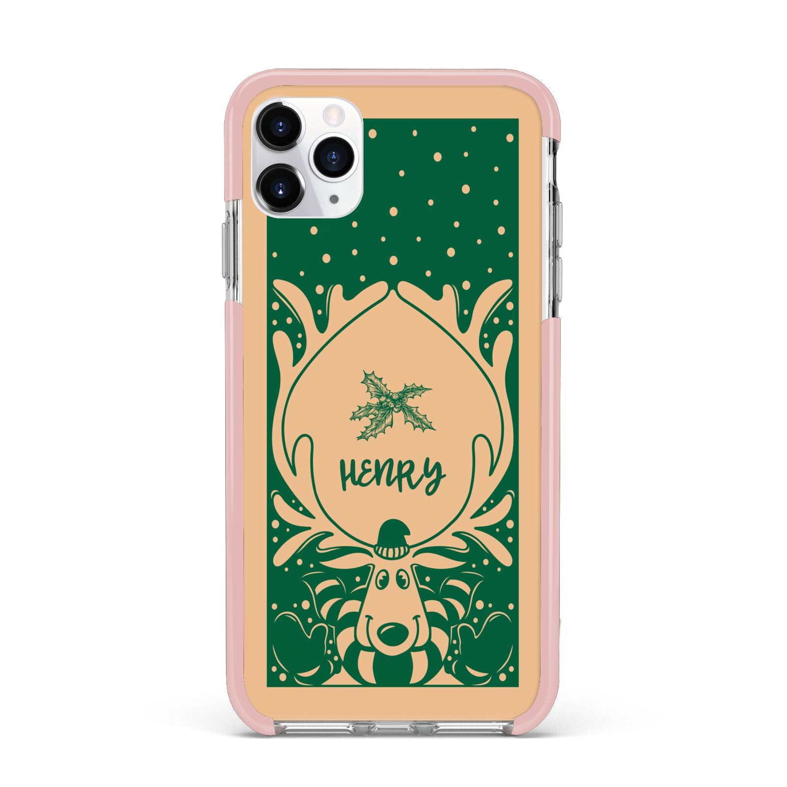 Rudolph Personalised iPhone 11 Pro Max Impact Pink Edge Case