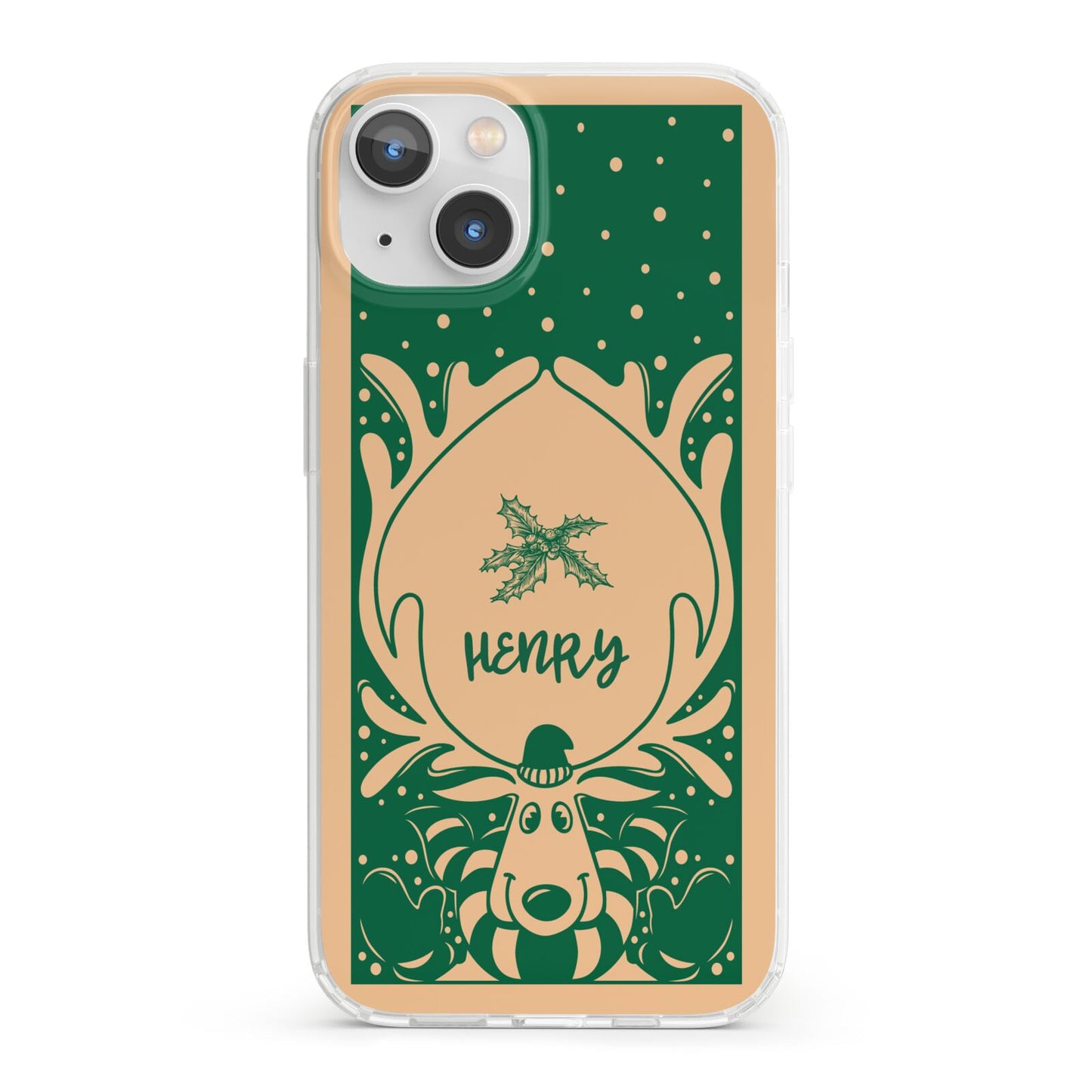 Rudolph Personalised iPhone 13 Clear Bumper Case