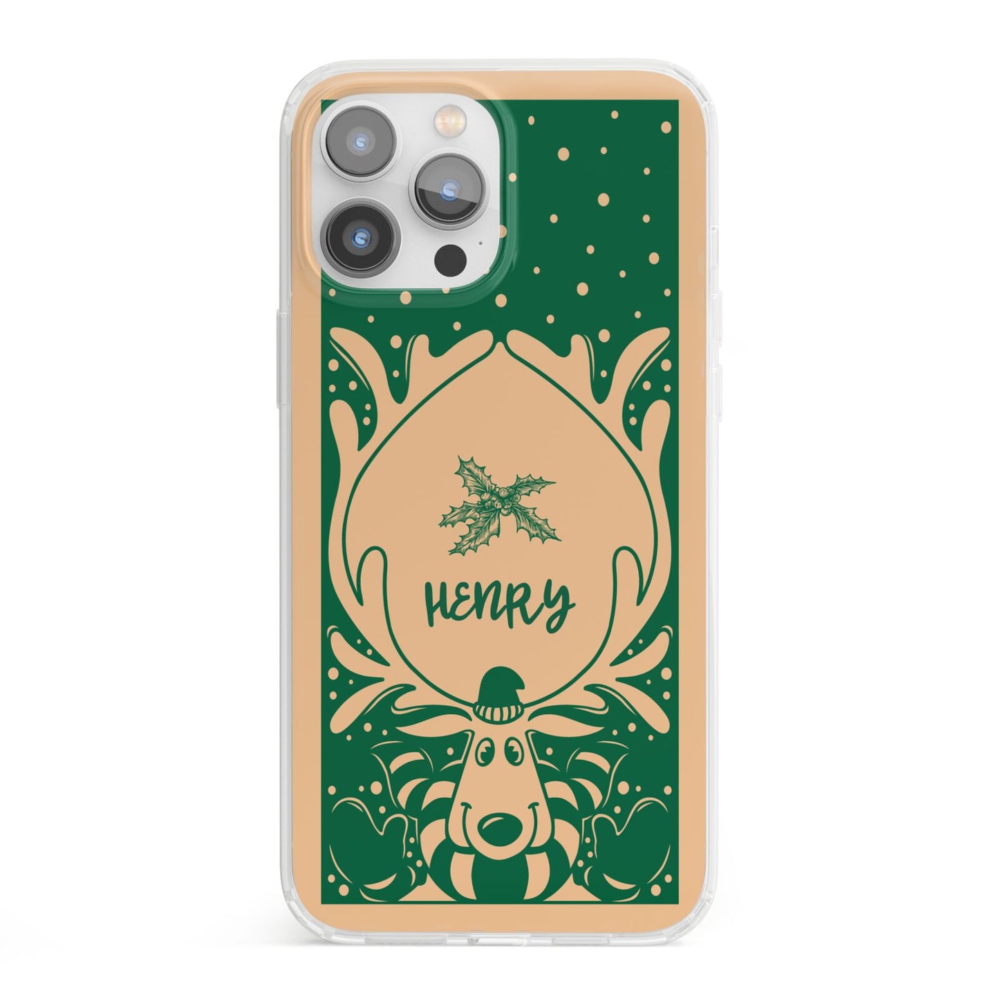 Rudolph Personalised iPhone 13 Pro Max Clear Bumper Case