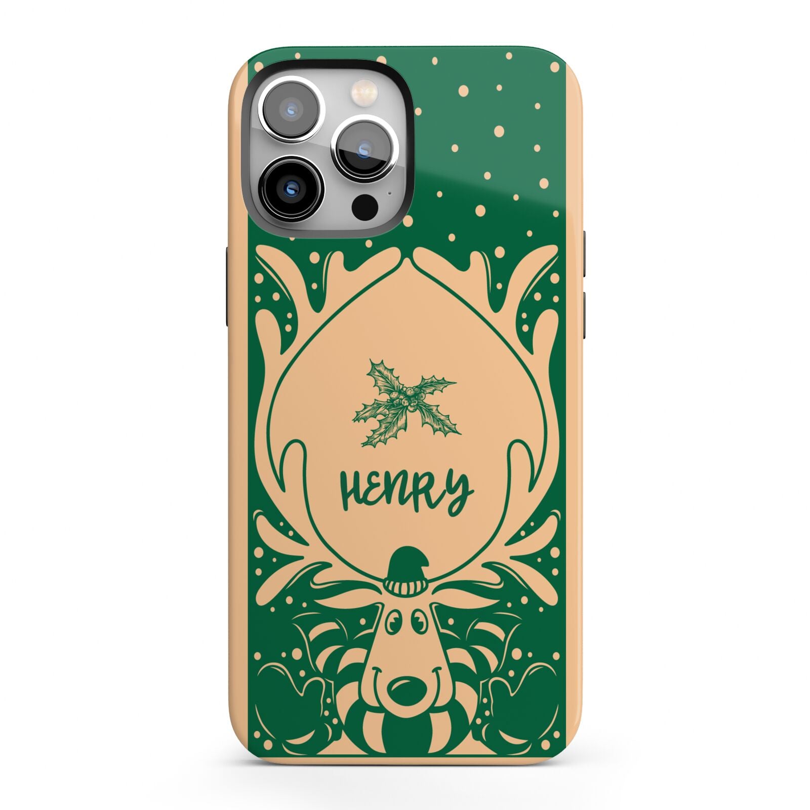 Rudolph Personalised iPhone 13 Pro Max Full Wrap 3D Tough Case