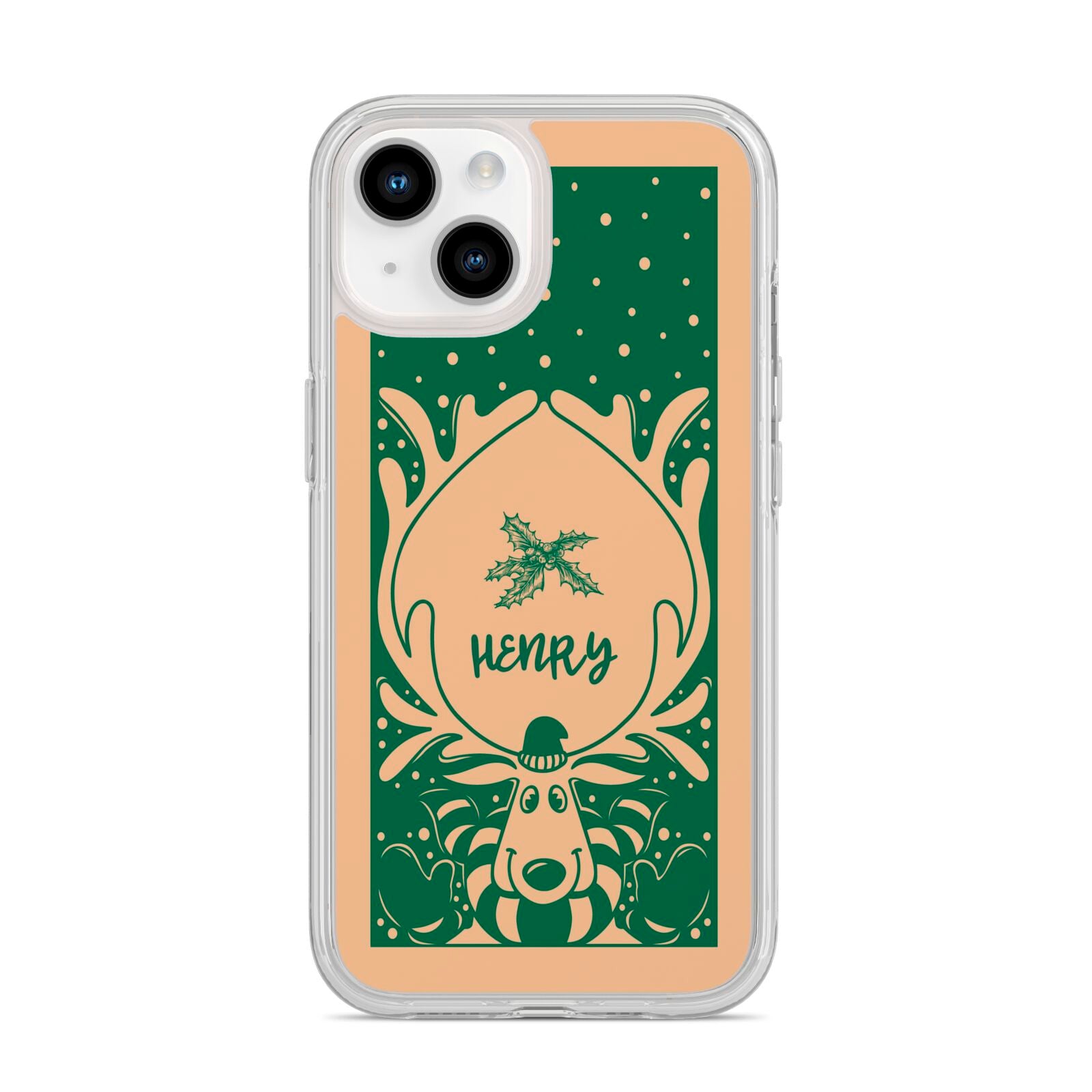 Rudolph Personalised iPhone 14 Clear Tough Case Starlight