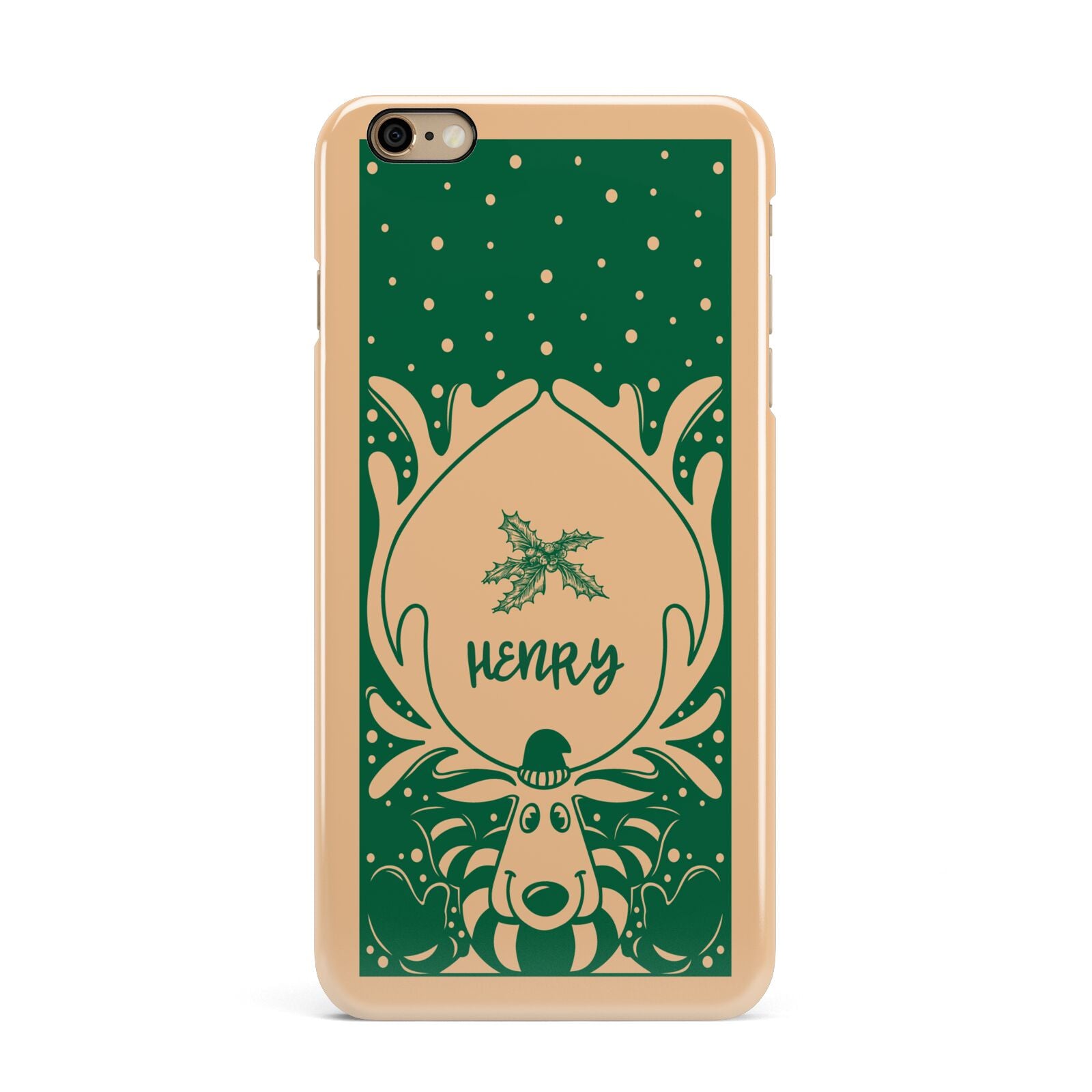 Rudolph Personalised iPhone 6 Plus 3D Snap Case on Gold Phone