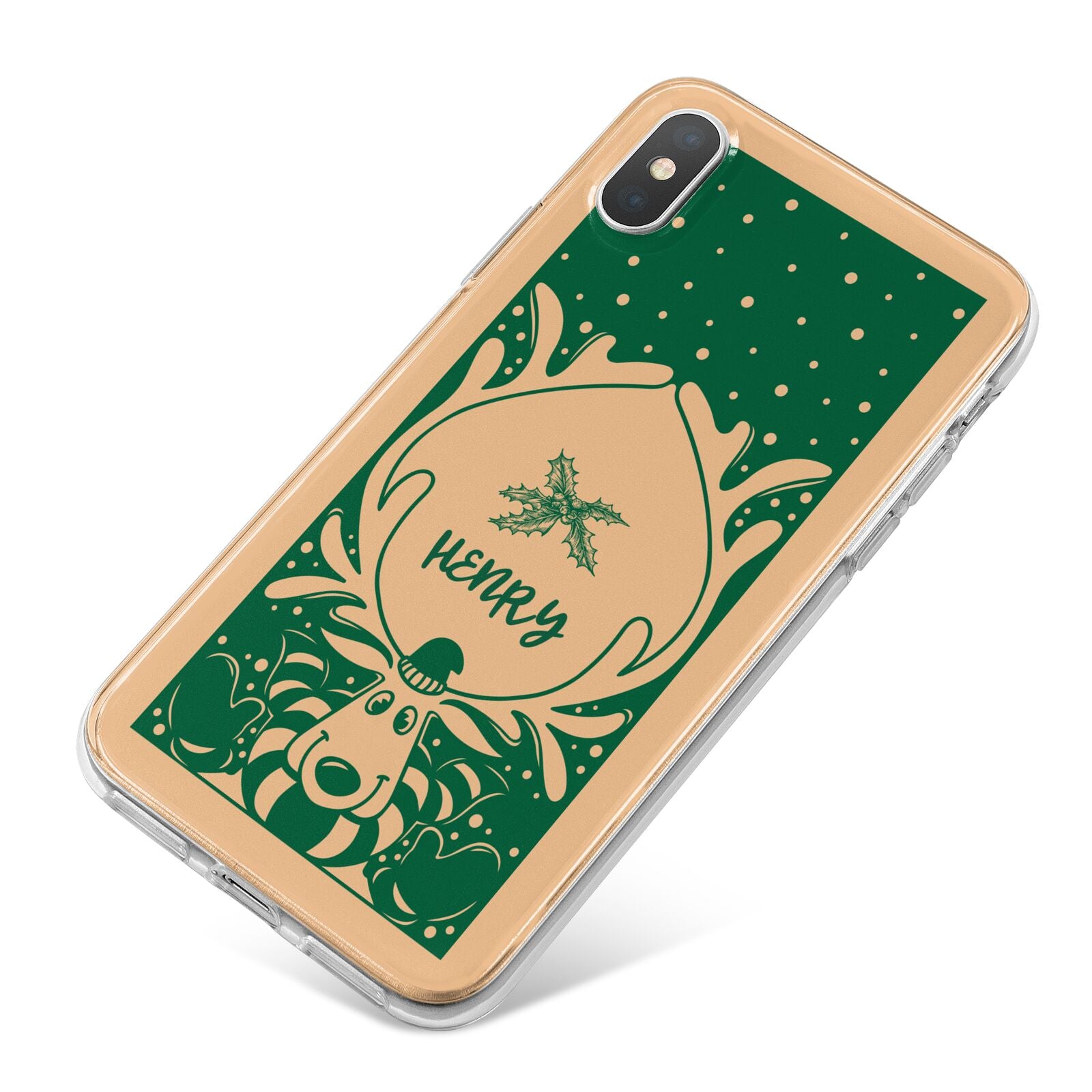 Rudolph Personalised iPhone X Bumper Case on Silver iPhone