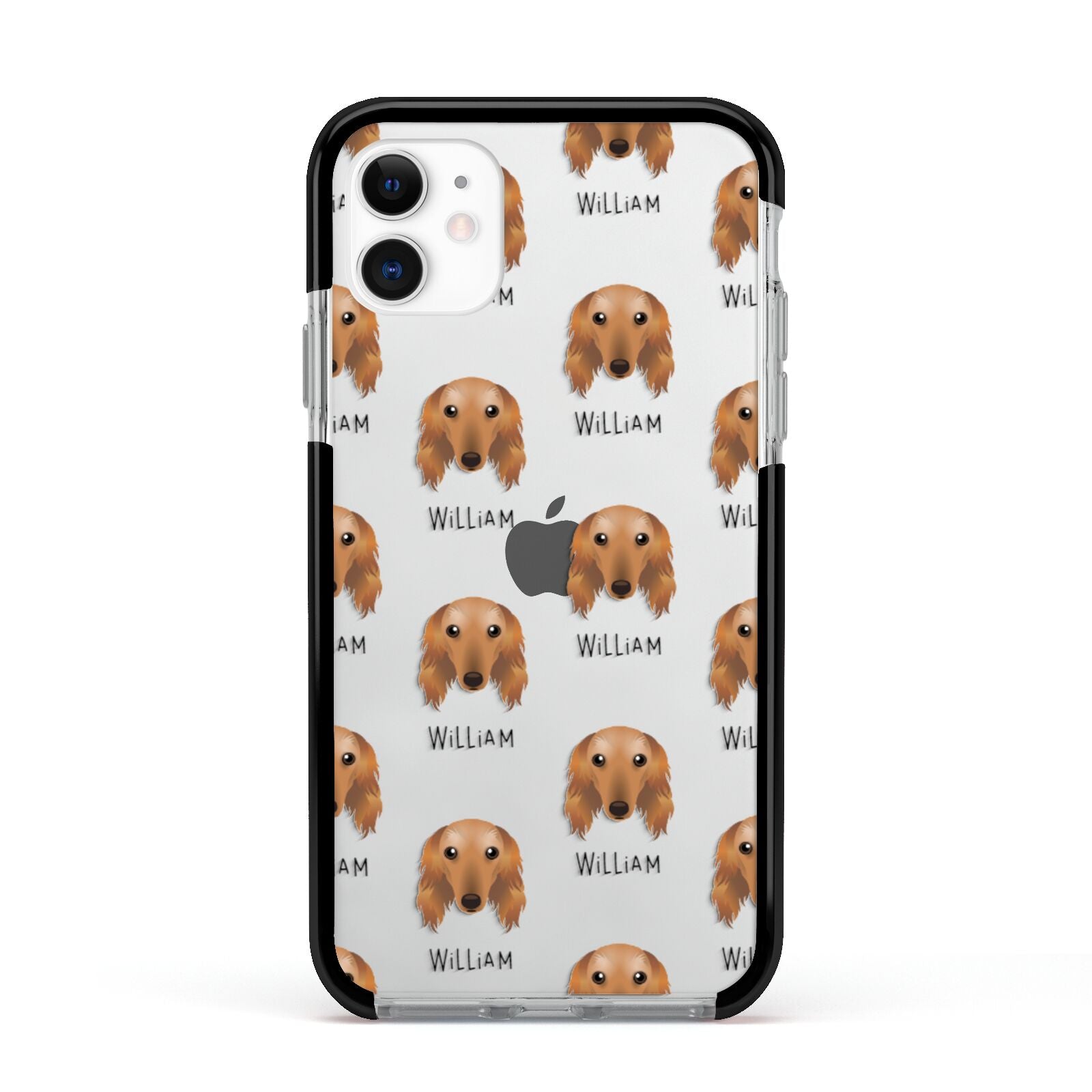 Saluki Icon with Name Apple iPhone 11 in White with Black Impact Case