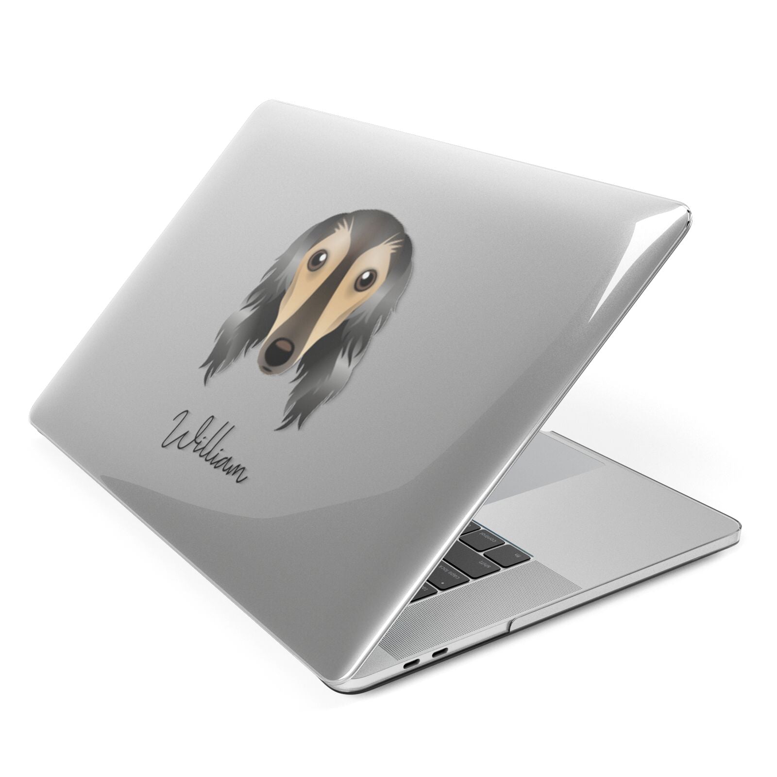 Saluki Personalised Apple MacBook Case Side View