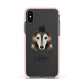 Saluki Personalised Apple iPhone Xs Impact Case Pink Edge on Black Phone