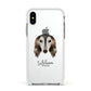 Saluki Personalised Apple iPhone Xs Impact Case White Edge on Silver Phone