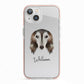 Saluki Personalised iPhone 13 TPU Impact Case with Pink Edges