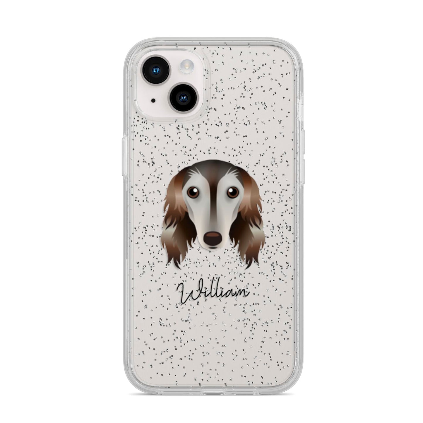 Saluki Personalised iPhone 14 Plus Glitter Tough Case Starlight