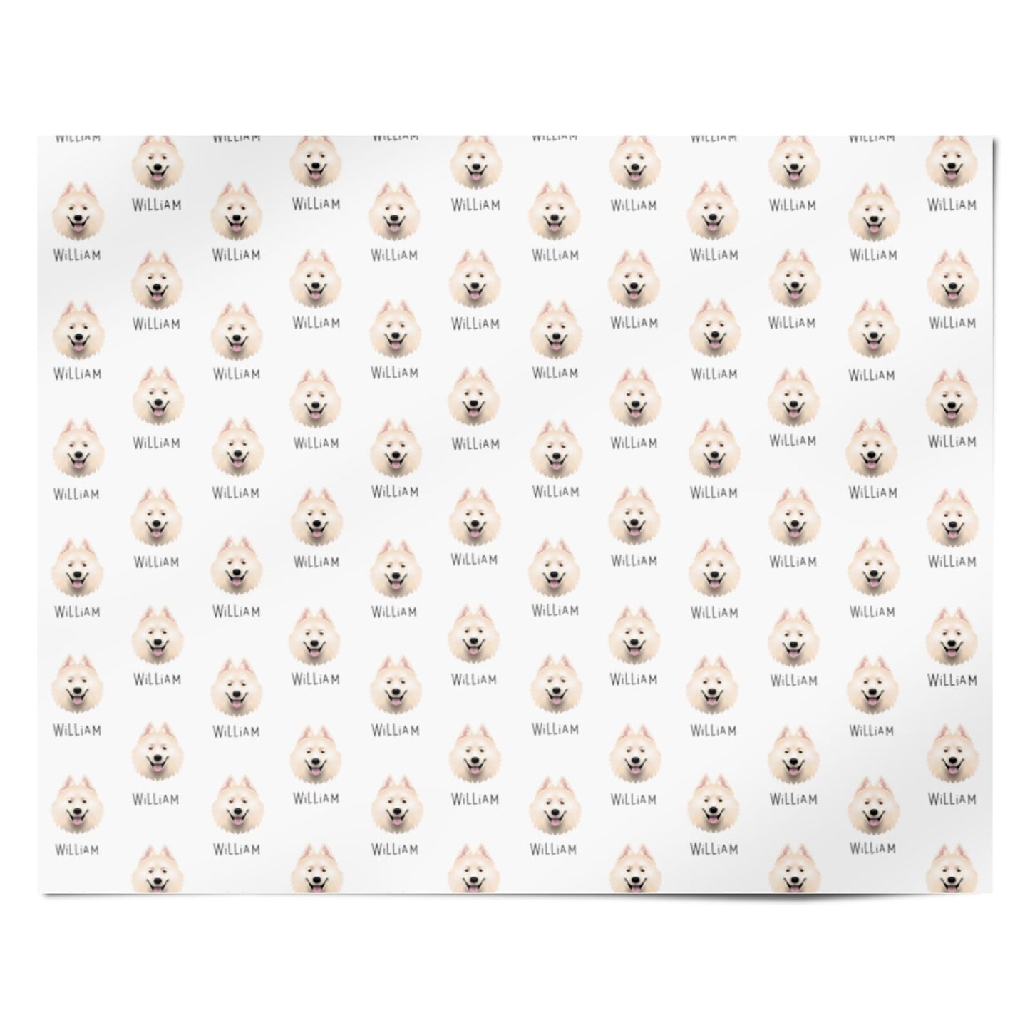 Samoyed Icon with Name Personalised Wrapping Paper Alternative