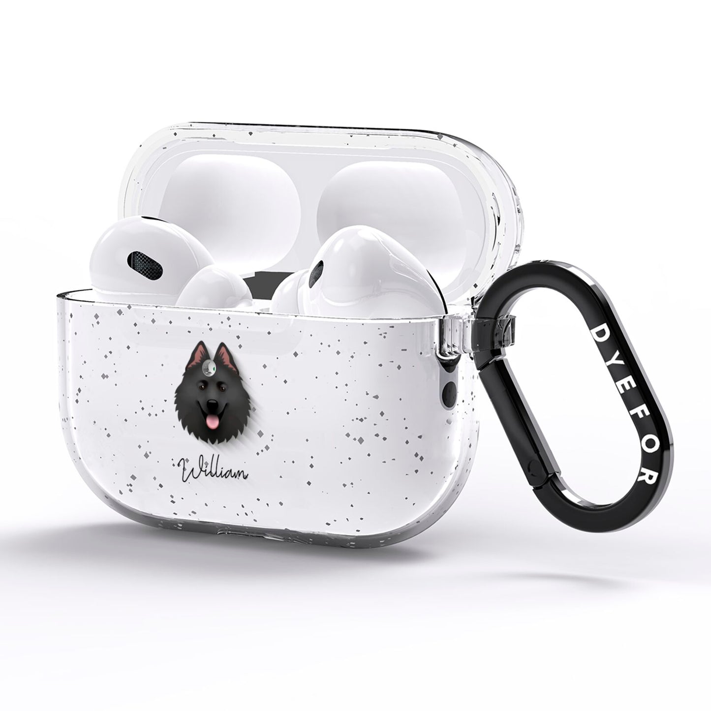 Samoyed Personalised AirPods Pro Glitter Case Side Image