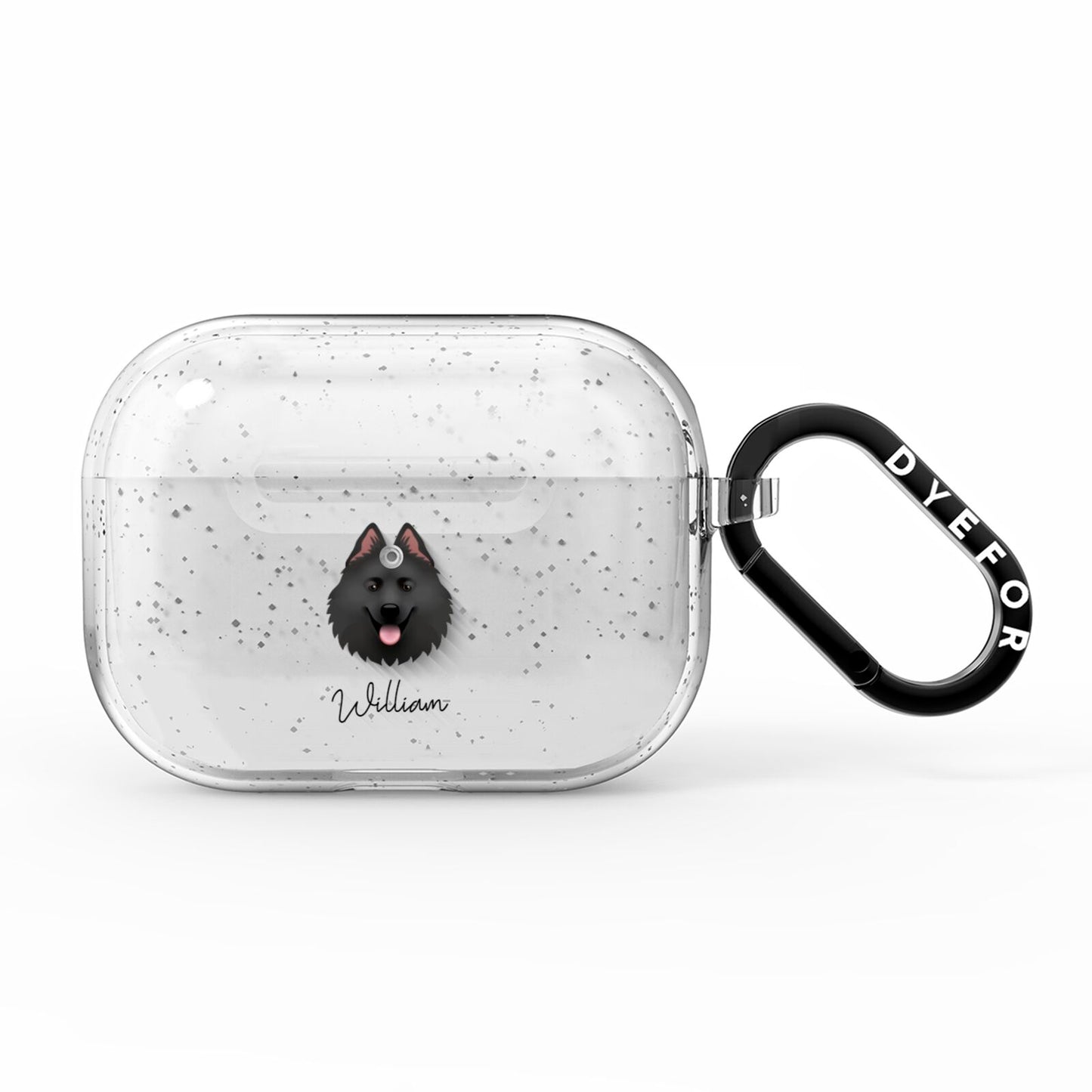 Samoyed Personalised AirPods Pro Glitter Case