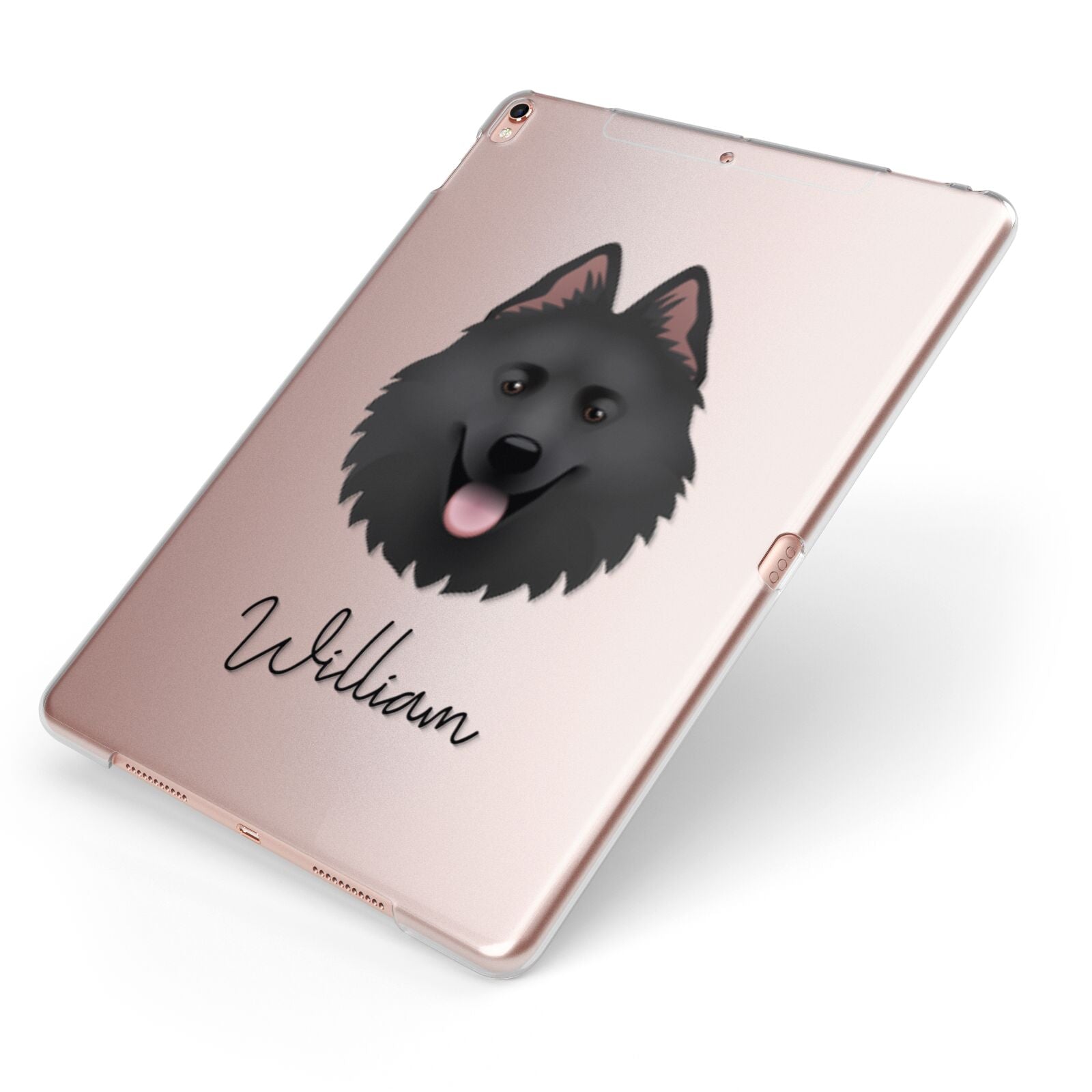 Samoyed Personalised Apple iPad Case on Rose Gold iPad Side View