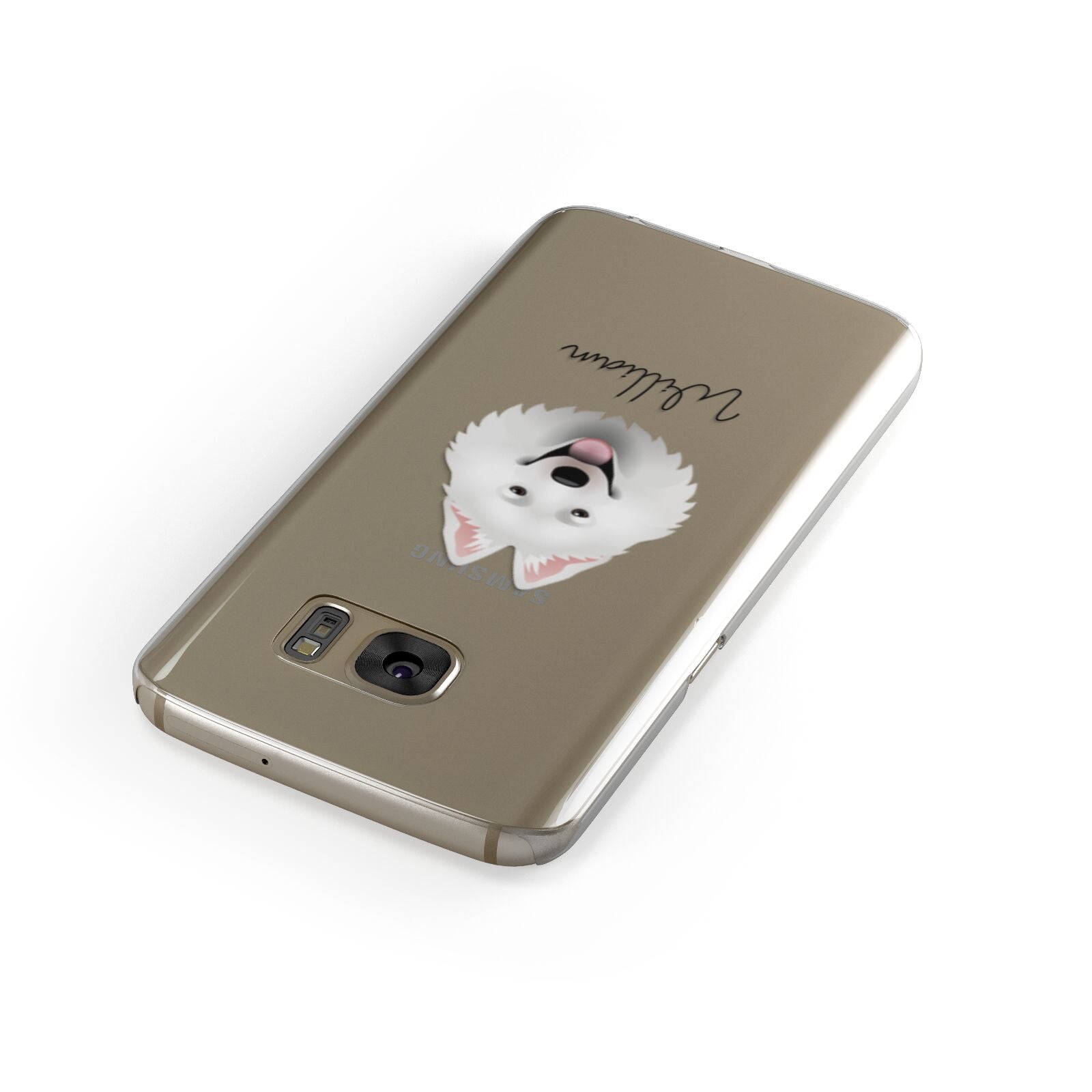 Samoyed Personalised Samsung Galaxy Case Front Close Up