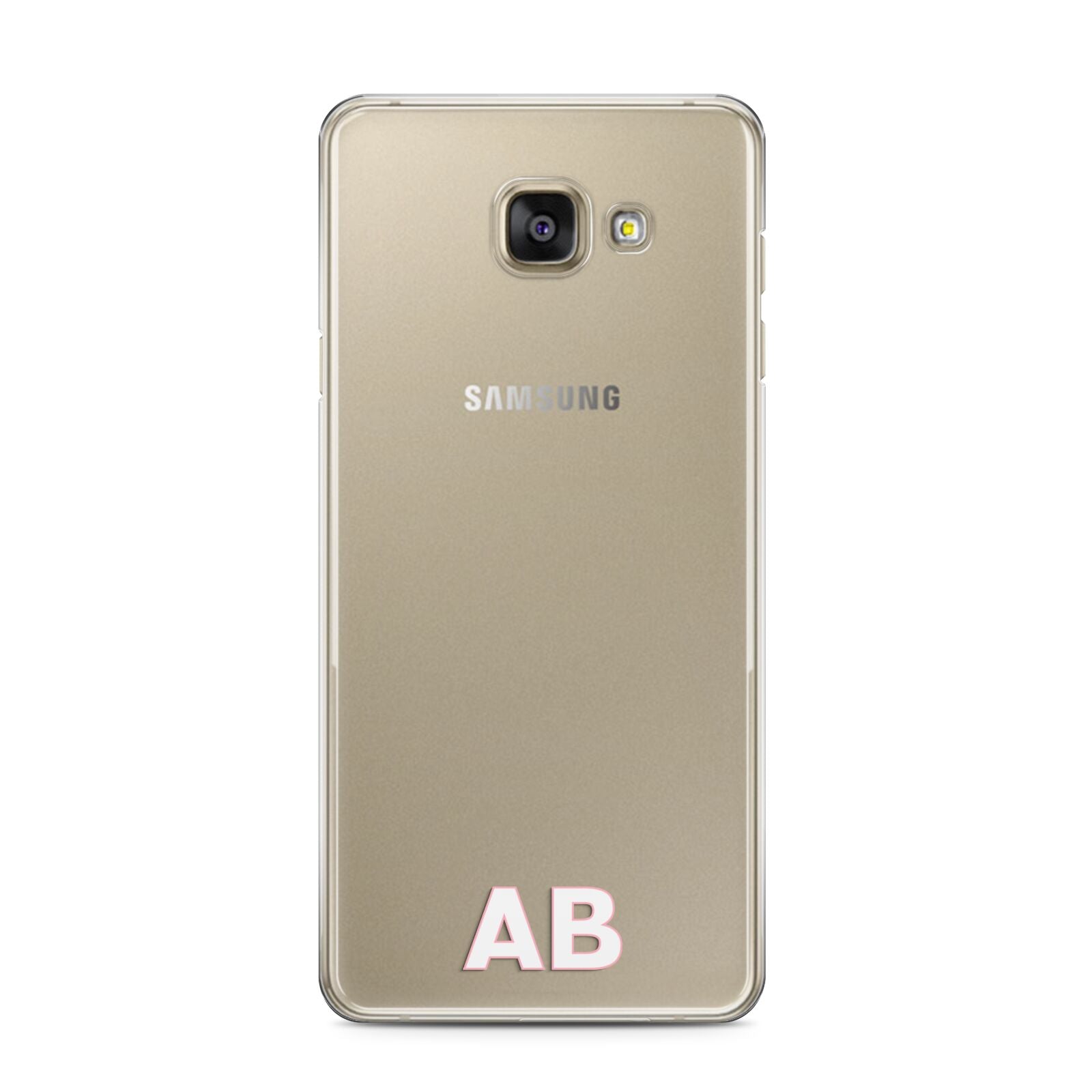 Sans Serif Initials Samsung Galaxy A3 2016 Case on gold phone